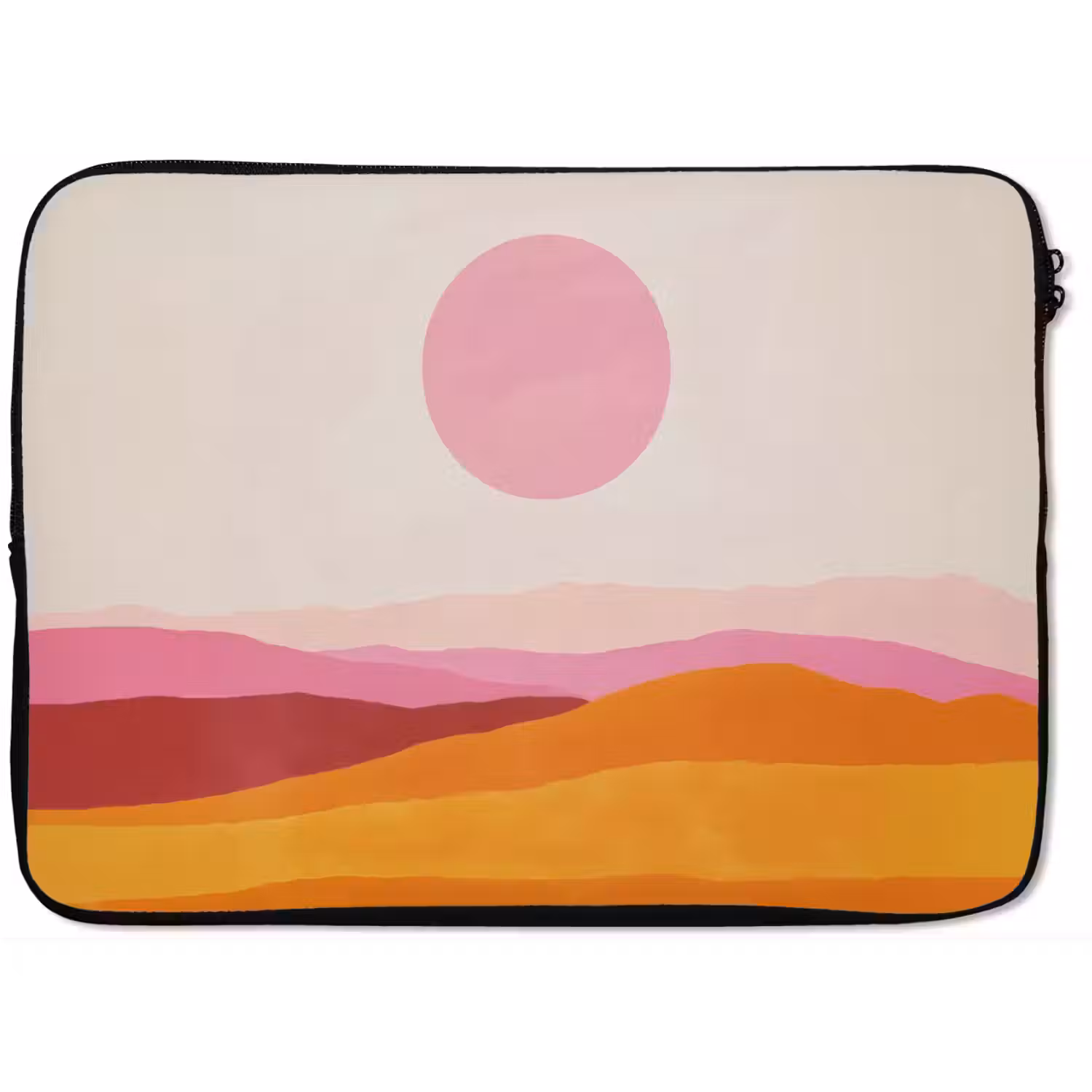 Heuvels - Oranje - Zon - Abstract laptophoes neopreen klein -zkaufland3dotto