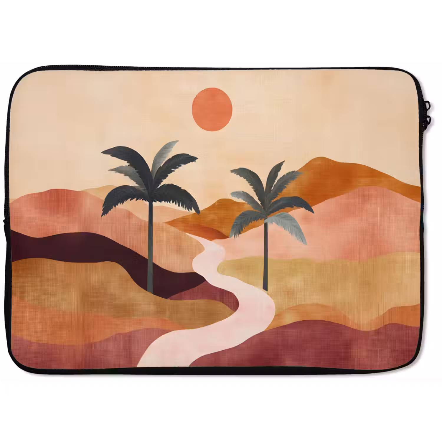 Heuvels - Palmbomen - Abstract laptophoes neopreen klein -zkaufland3dotto