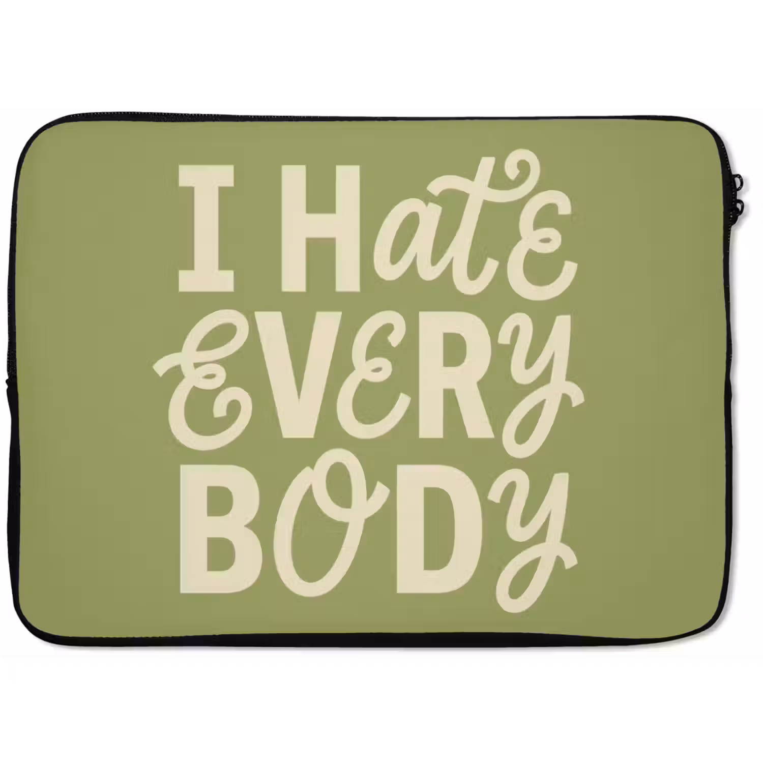 I hate everybody - Groen - Retro laptophoes neopreen klein -zkaufland3dotto