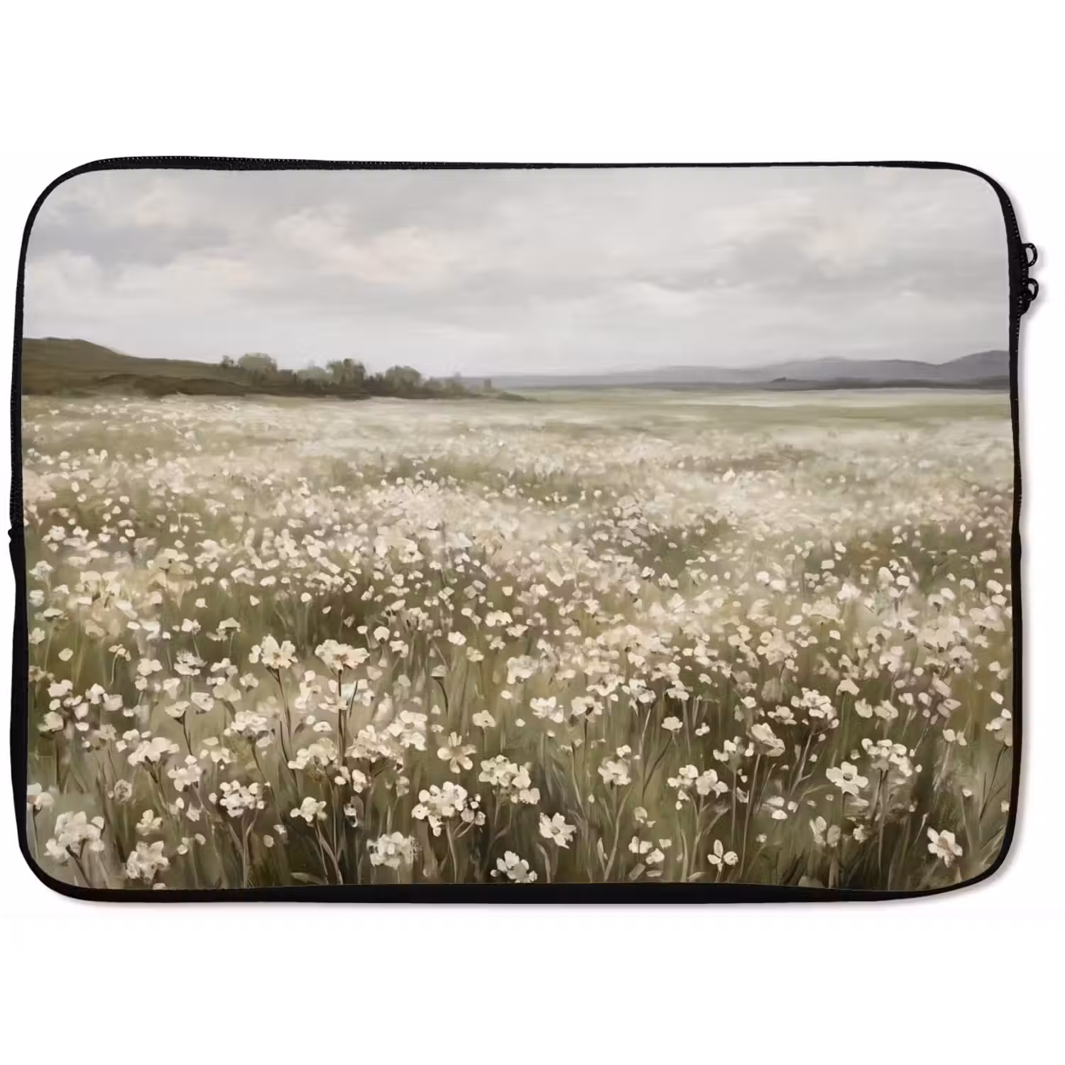 Illustratie - Landschap - Wit laptophoes neopreen klein -zkaufland3dotto