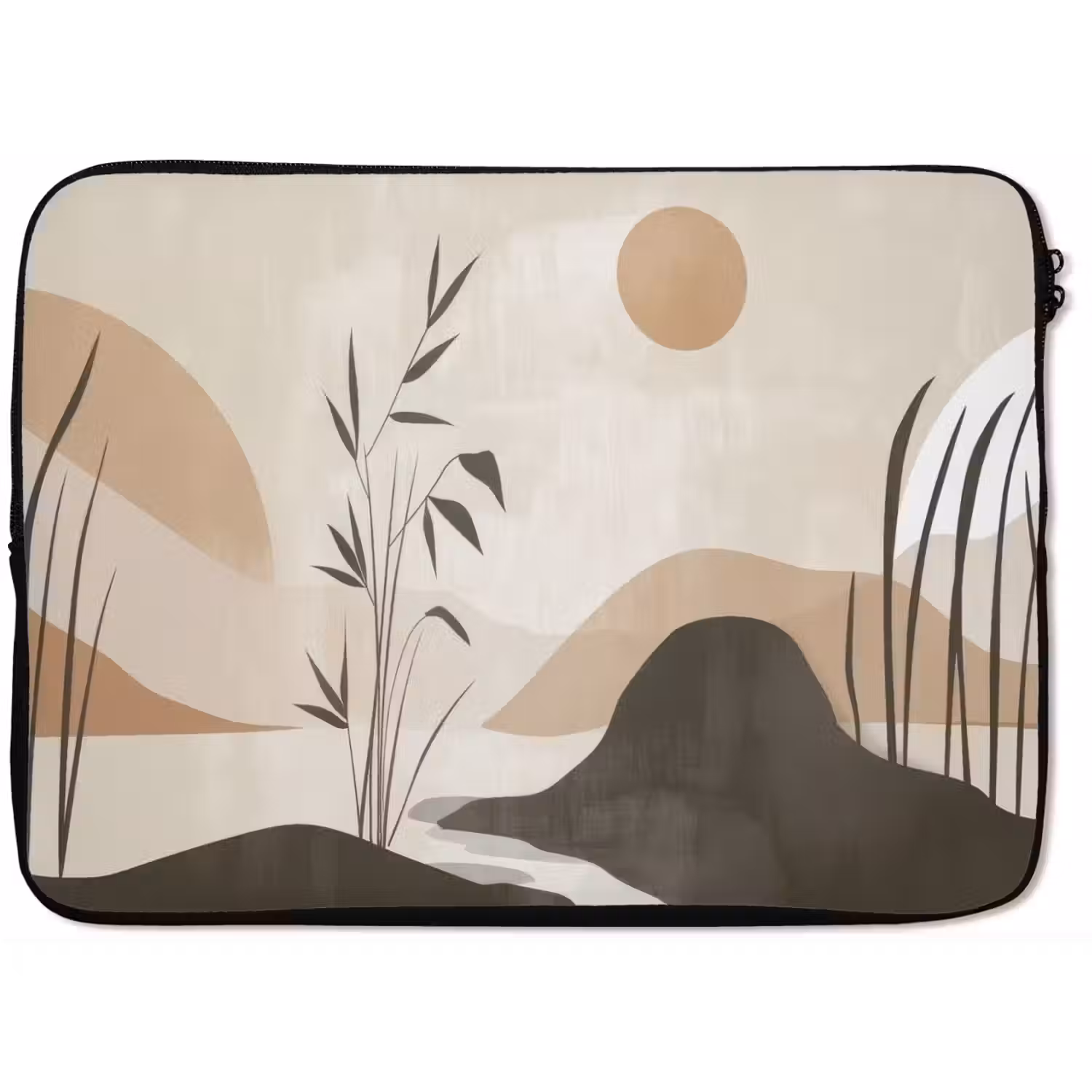 Japandi - Landschap - Beige laptophoes neopreen klein -zkaufland3dotto
