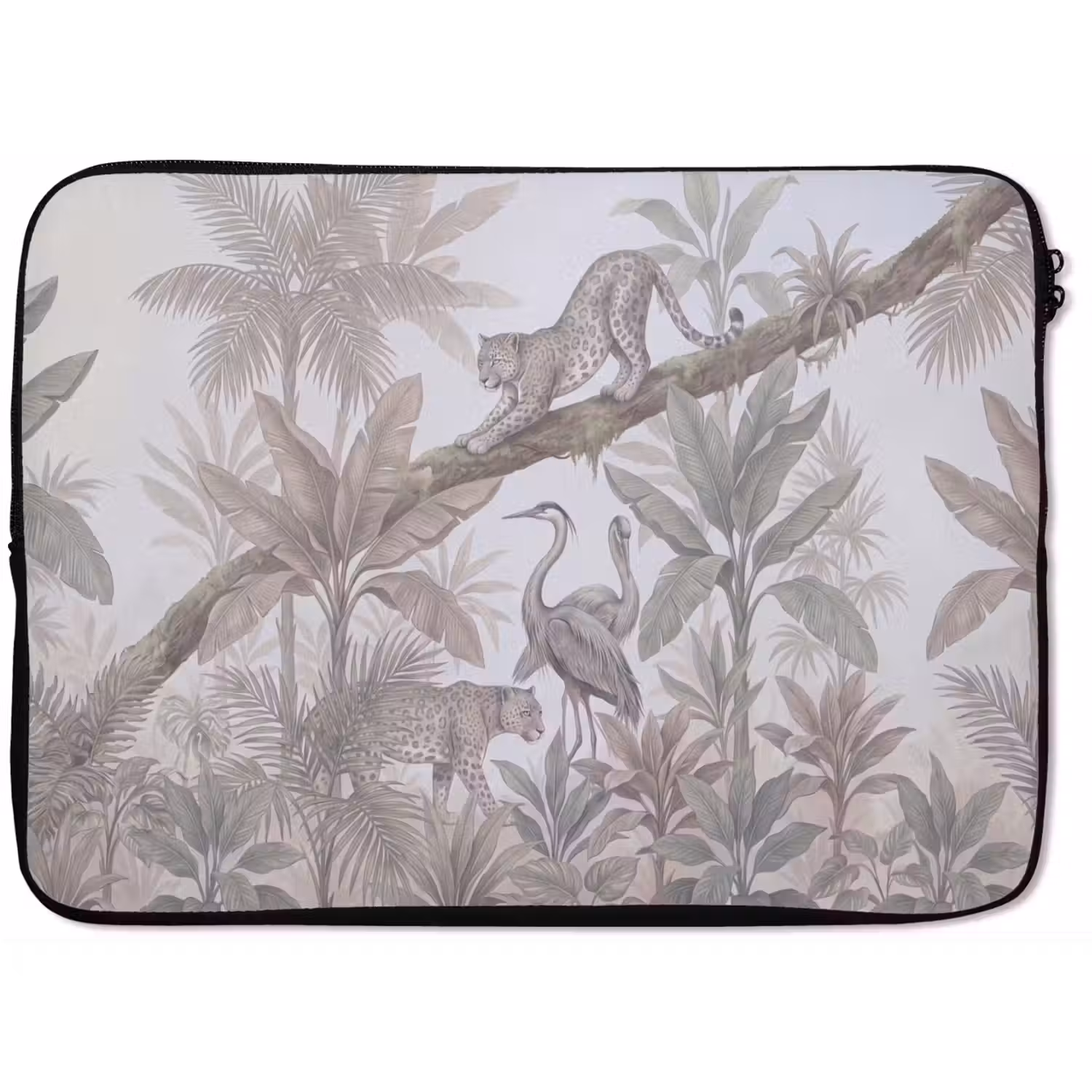 Kat - Vogel - Jungle - Illustratie - Dieren laptophoes neopreen klein -zkaufland3dotto