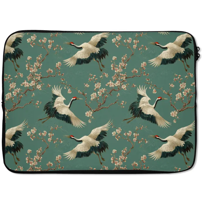 Kersenbloesem - Kraamvogels - Groen laptophoes neopreen klein 279 -zkaufland3dotto