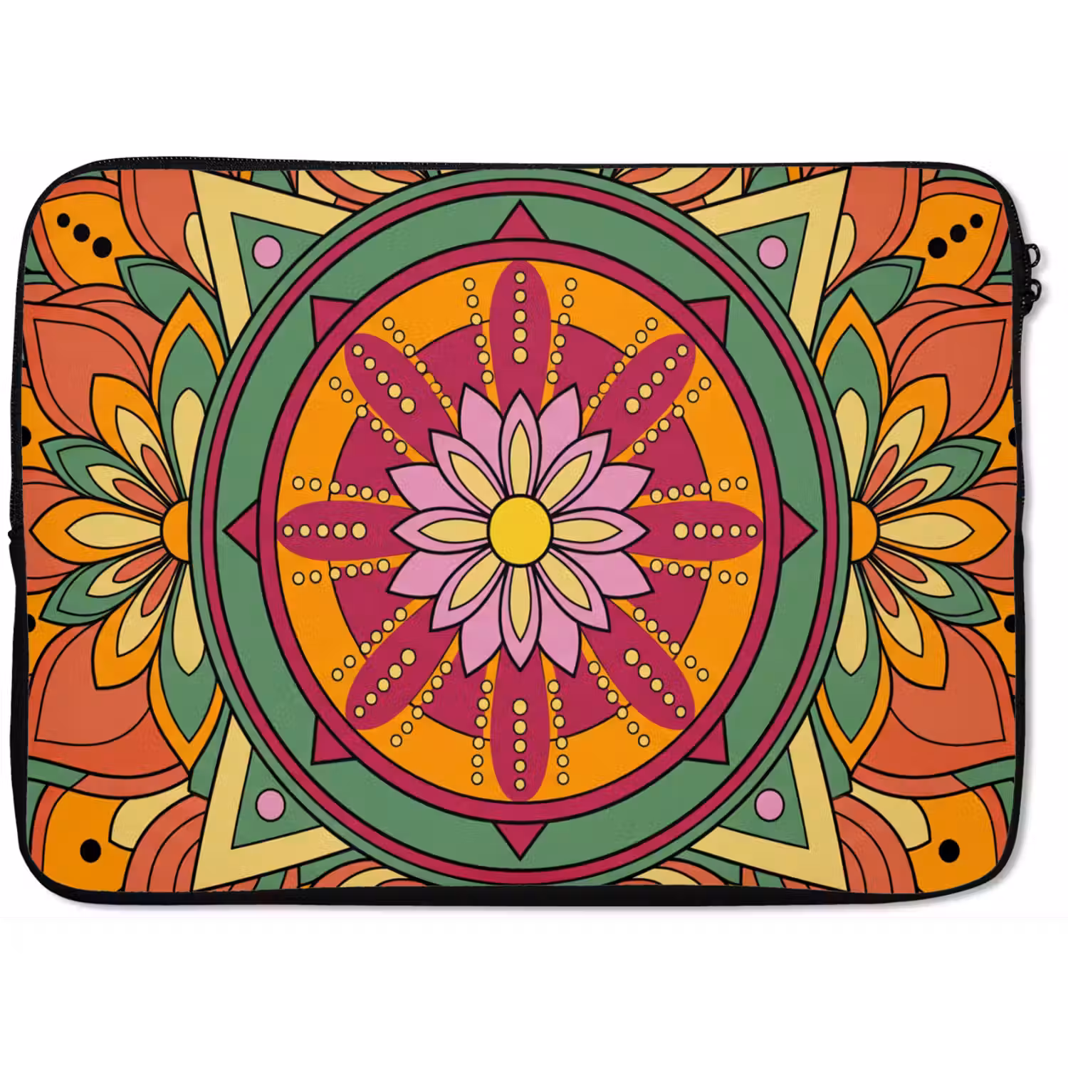 Mandala - Bloemen - Abstract - Kleurrijk laptophoes neopreen klein -zkaufland3dotto