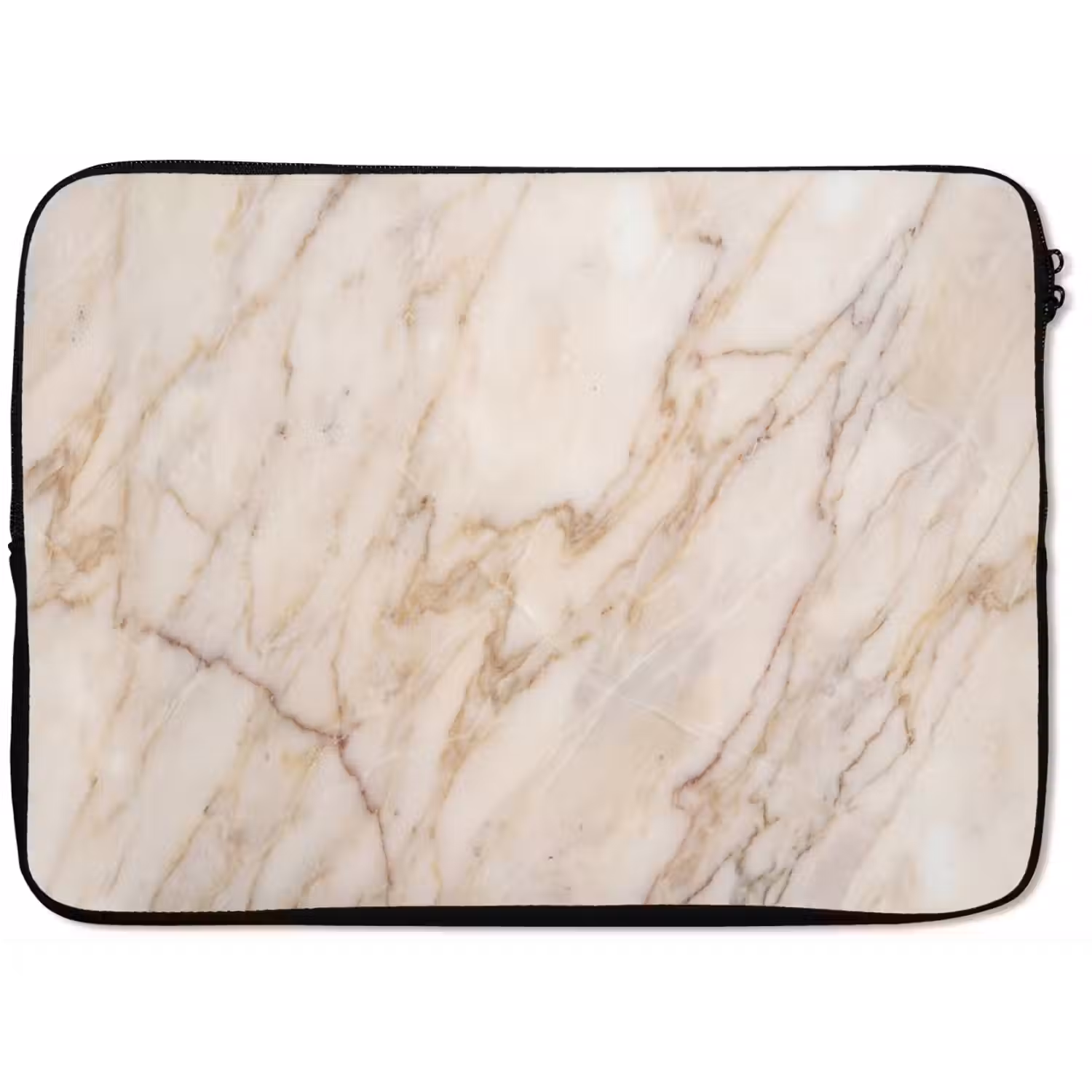 Marmer - Ader - Abstract - Wit - Goud laptophoes neopreen klein -zkaufland3dotto