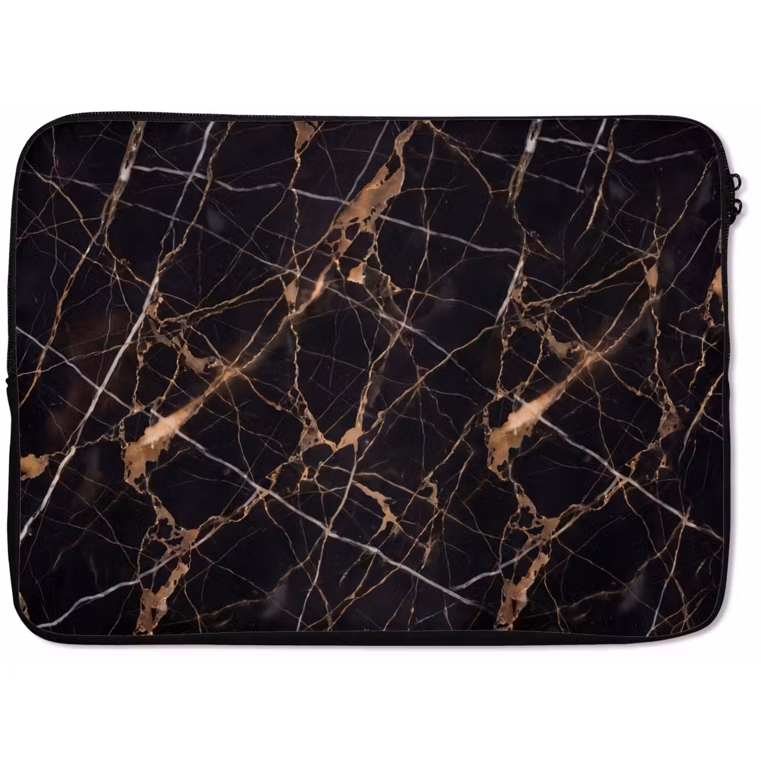 Marmer - Goud - Abstract - Zwart laptophoes neopreen klein -zkaufland3dotto