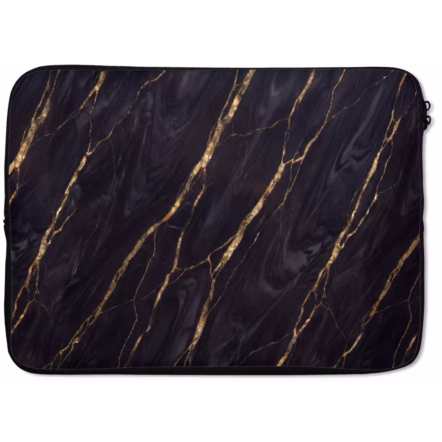 Marmer - Gouden aders - Abstract - Zwart laptophoes neopreen klein -zkaufland3dotto