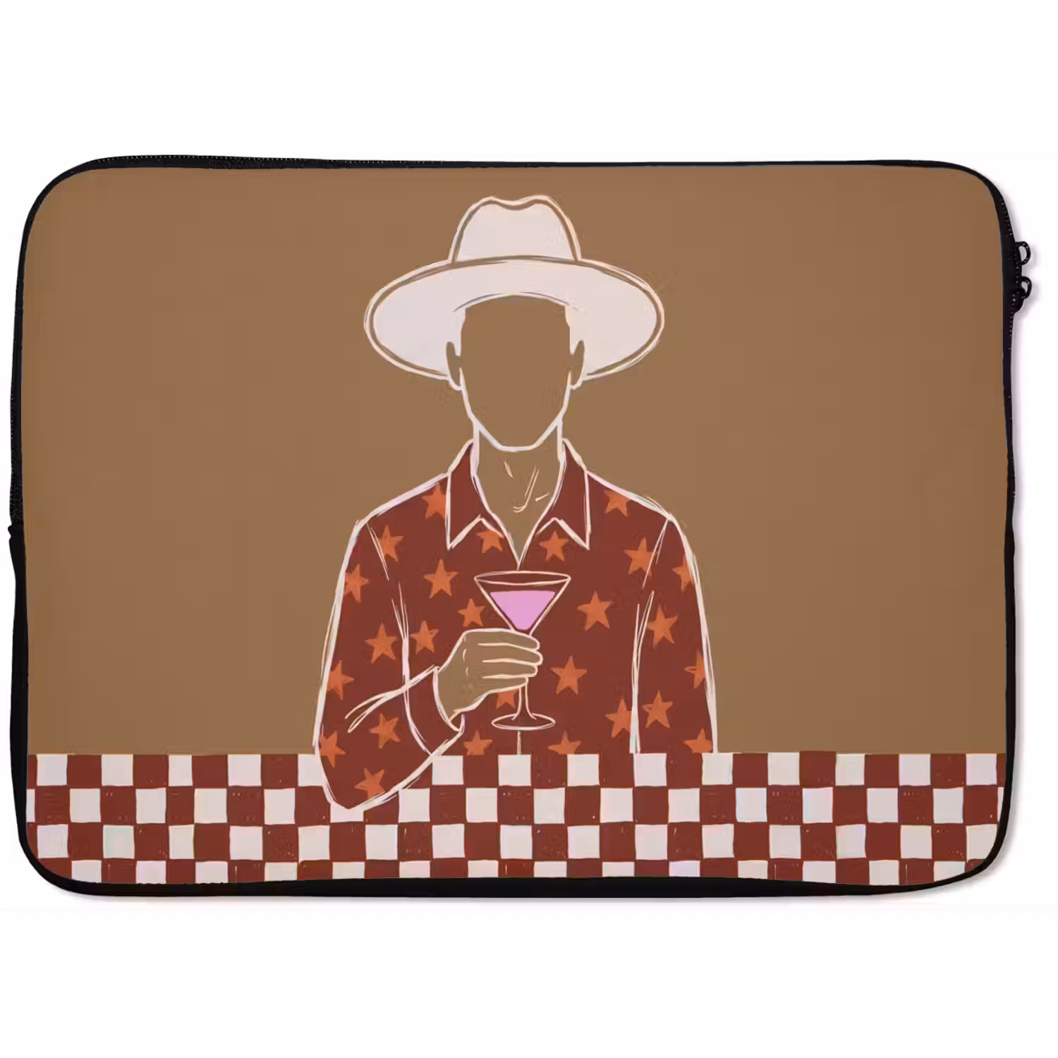 Mensen - Hoed - Cocktail - Abstract - Modern laptophoes neopreen klein -zkaufland3dotto