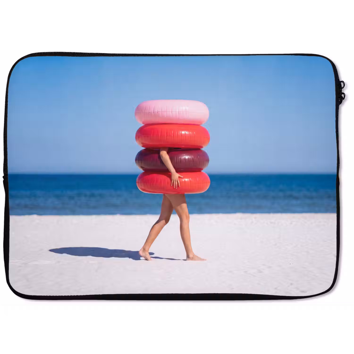 Mensen - Strand - Zomer - Recreatie - Kleurrijk laptophoes neopreen klein -zkaufland3dotto