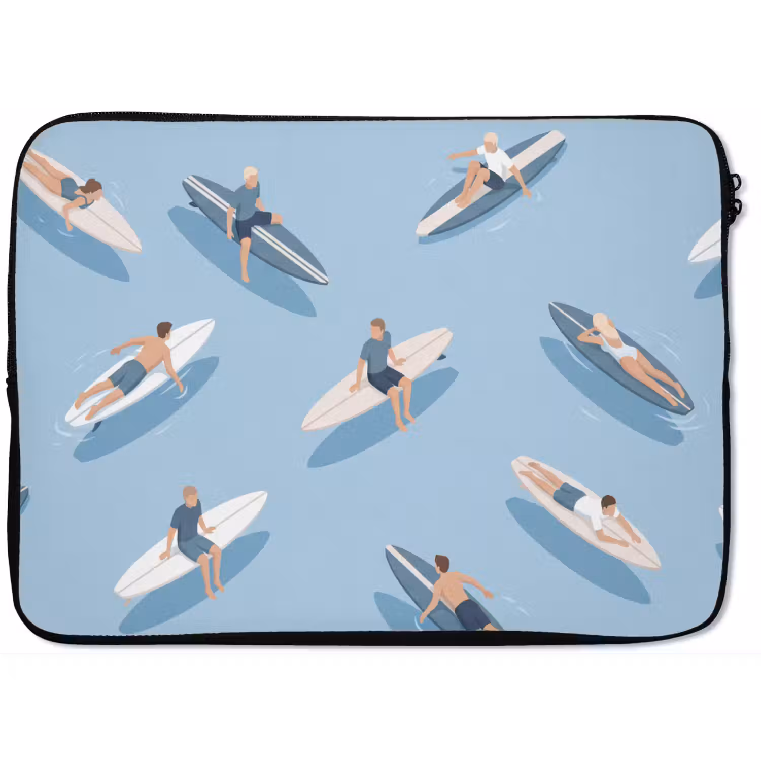 Mensen - Surfen - Water - Zomer - Illustratie laptophoes neopreen klein -zkaufland3dotto