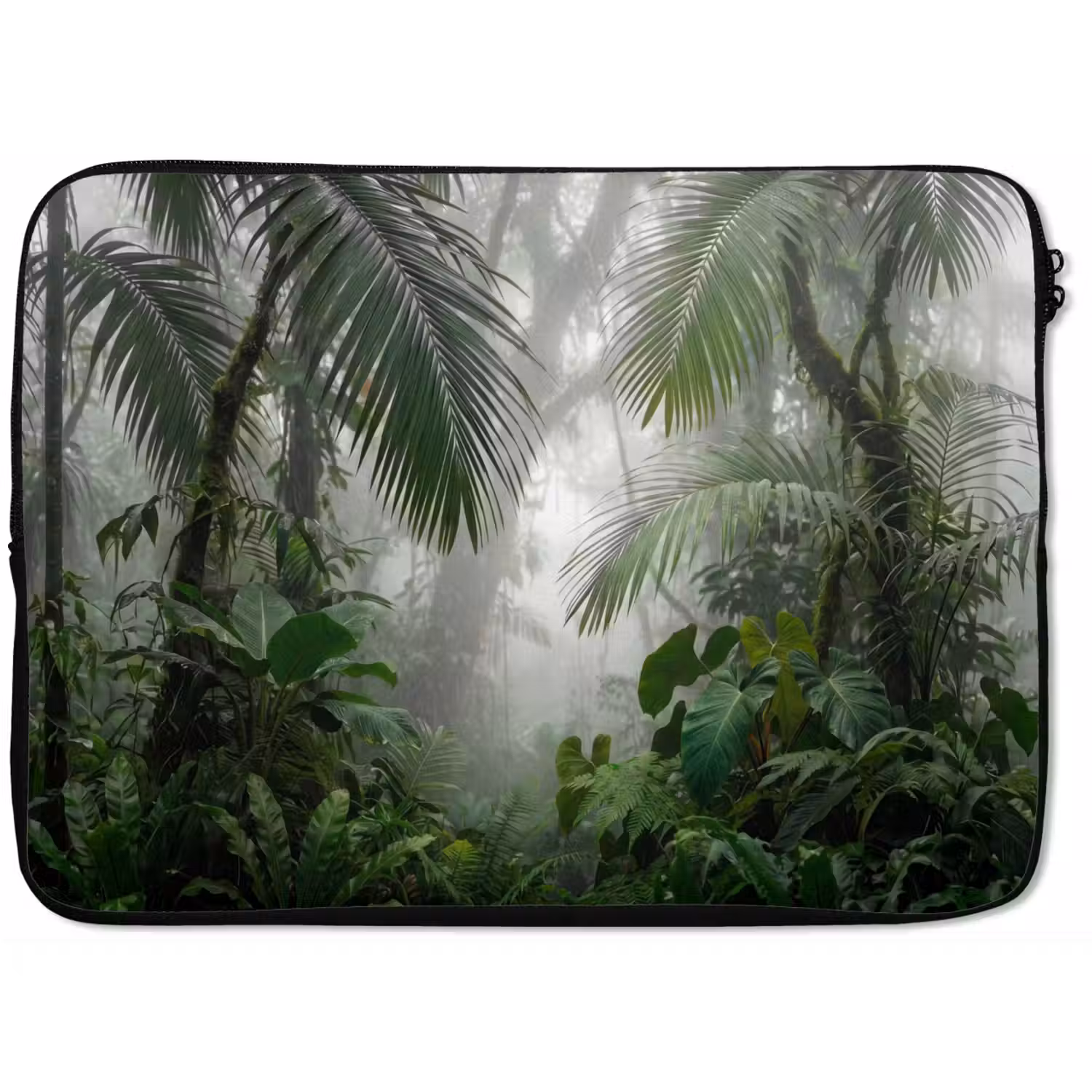 Natuur - Jungle - Mist - Tropisch - Groen laptophoes neopreen klein -zkaufland3dotto
