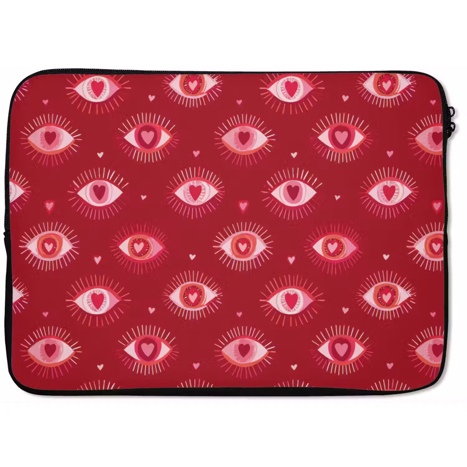 Ogen - Patroon - Roze - Donkerrood laptophoes neopreen klein 279 -zkaufland3dotto