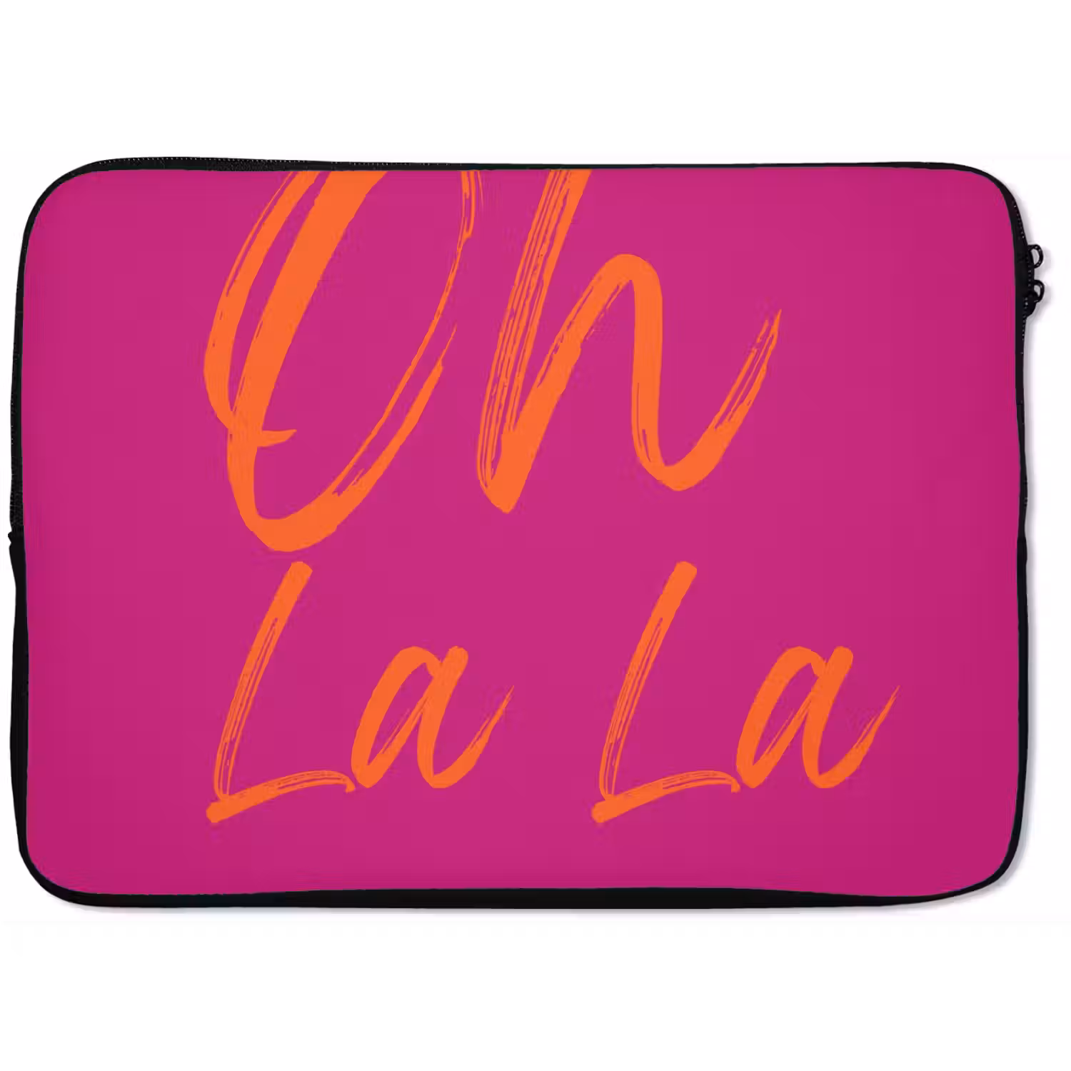 Oh la la - Oranje - Roze laptophoes neopreen klein -zkaufland3dotto