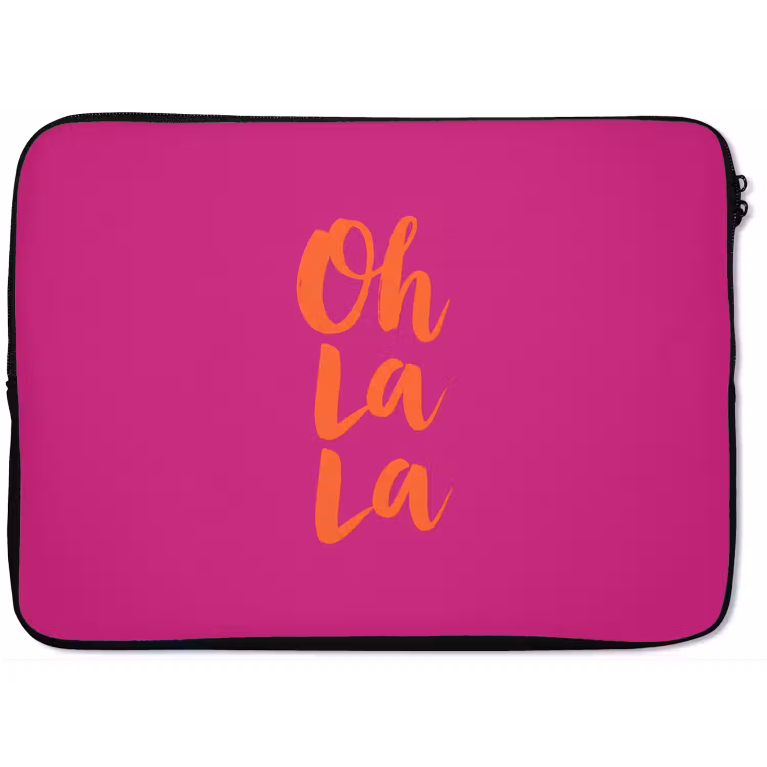 Oh la la - Roze - Oranje - Minimalistisch laptophoes neopreen klein -zkaufland3dotto