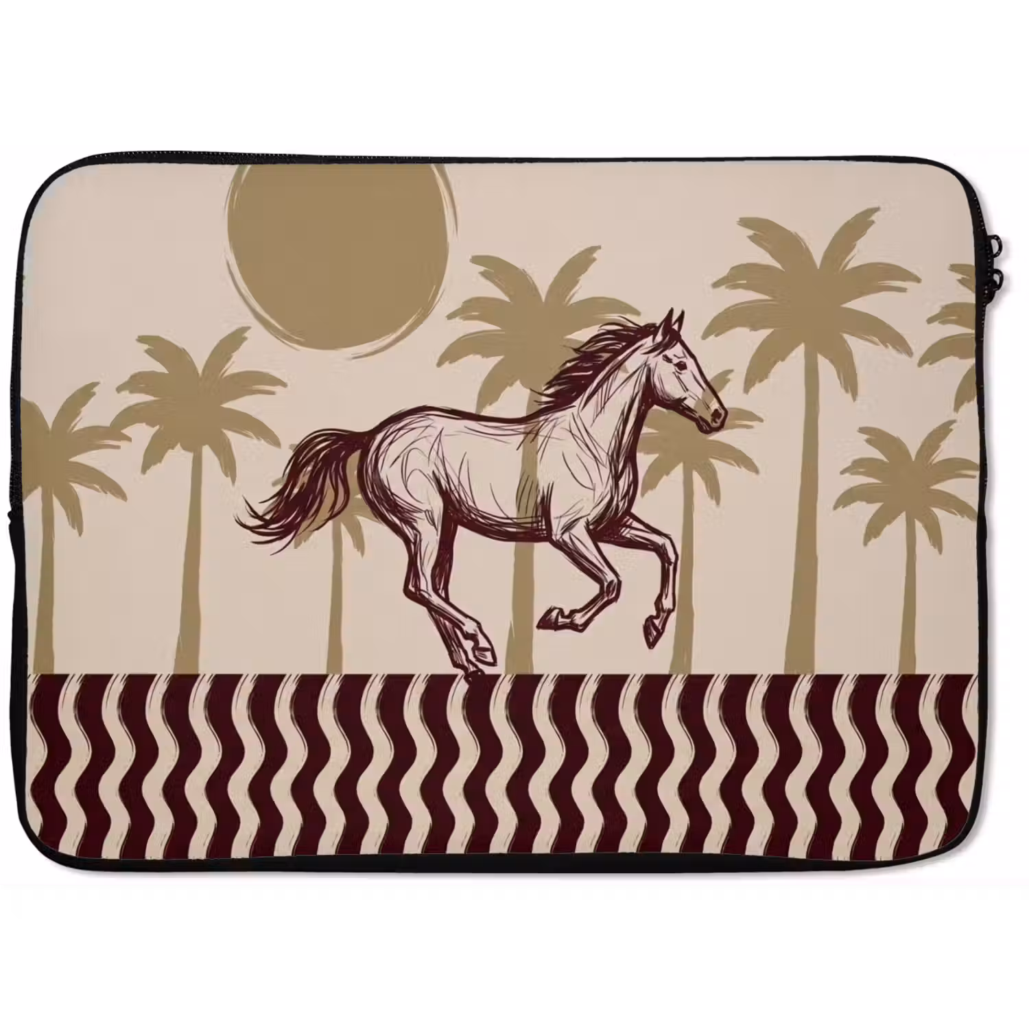 Paard - Galopperend - Woestijn - Illustratie laptophoes neopreen klein -zkaufland3dotto