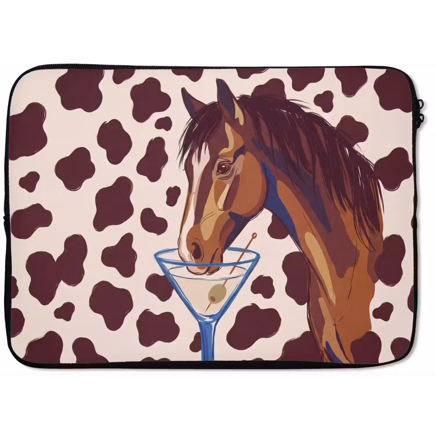Paard - Martini - Dieren - Abstract - Bruin laptophoes neopreen klein -zkaufland3dotto