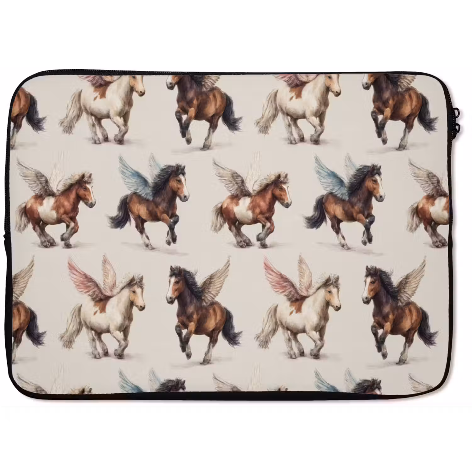 Paarden - Vleugels - Kleurrijk laptophoes neopreen klein 279 -zkaufland3dotto