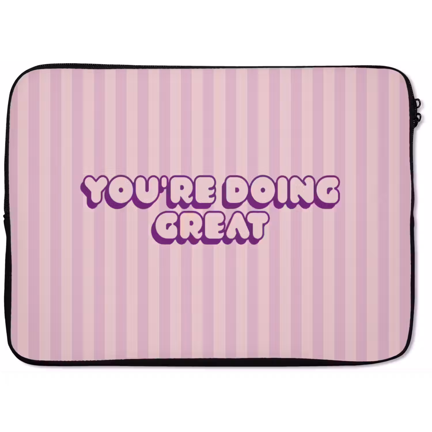 Paars - Strepen - You're doing great - Schaduw laptophoes neopreen klein -zkaufland3dotto