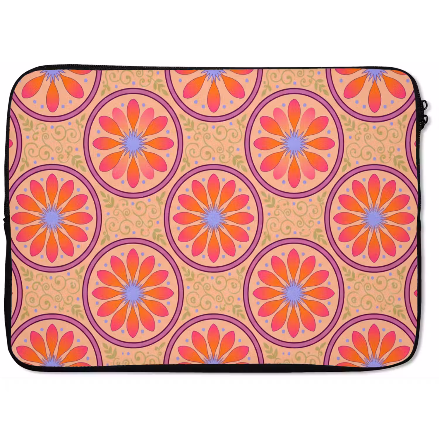 Patroon - Bloemen - Decoratief - Kleurrijk - Modern laptophoes neopreen klein -zkaufland3dotto