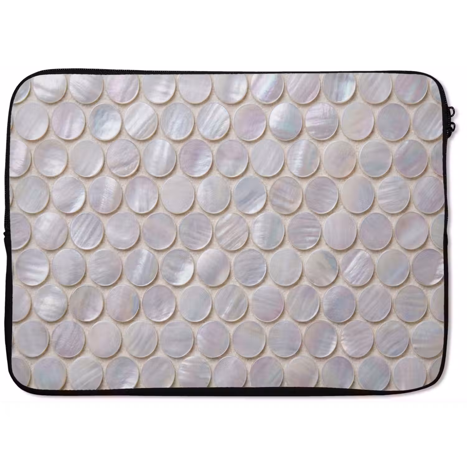 Patroon - Cirkels - Abstract - Modern - Wit laptophoes neopreen klein -zkaufland3dotto