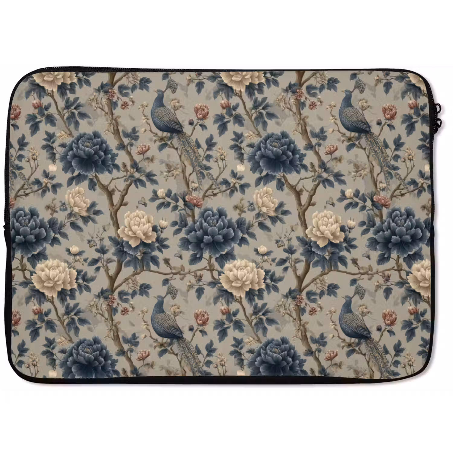 Pauw - Bloemen - Blauw laptophoes neopreen klein 279 -zkaufland3dotto