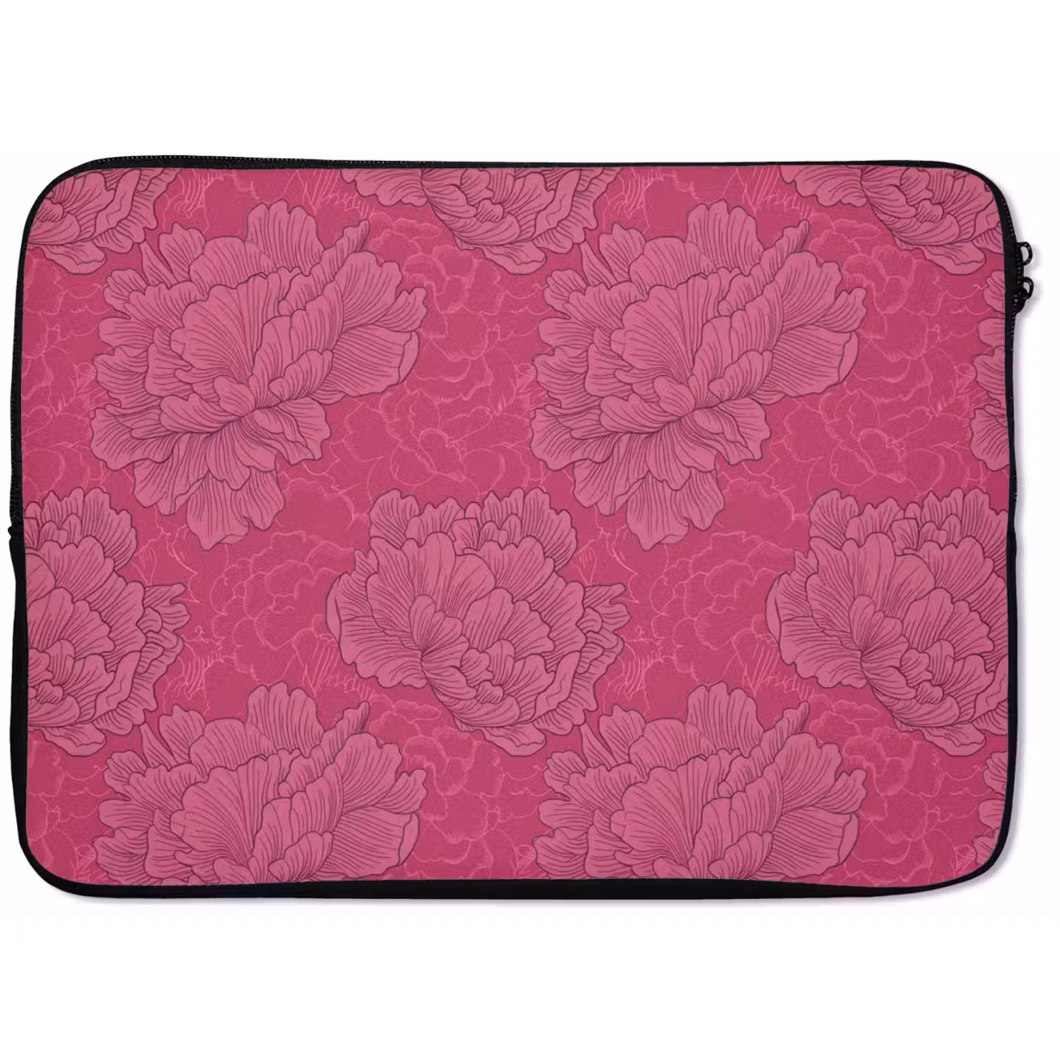Pioenrozen - Energiek - Roze laptophoes neopreen klein 279 -zkaufland3dotto