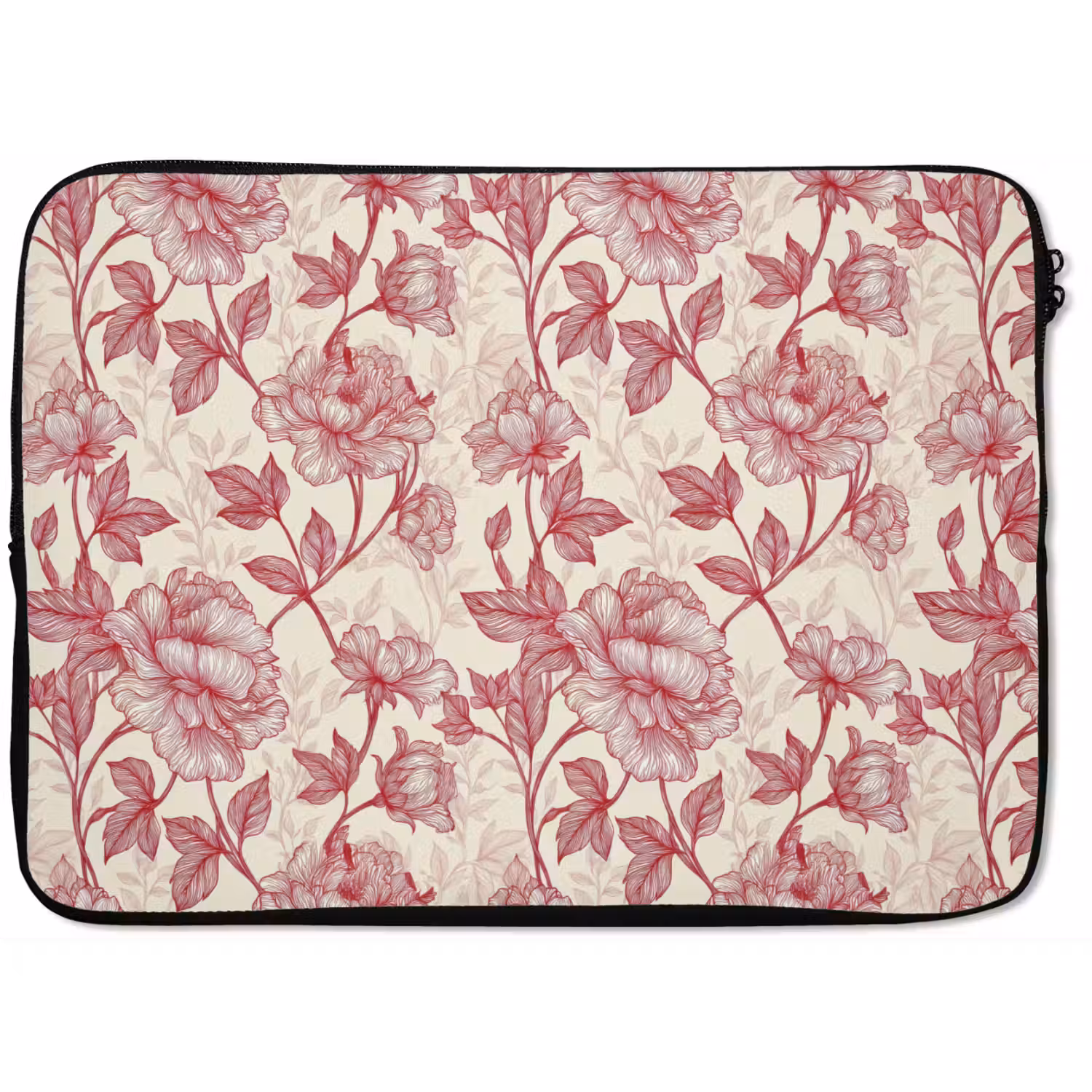 Pioenrozen - Modern - Rood laptophoes neopreen klein 279 -zkaufland3dotto