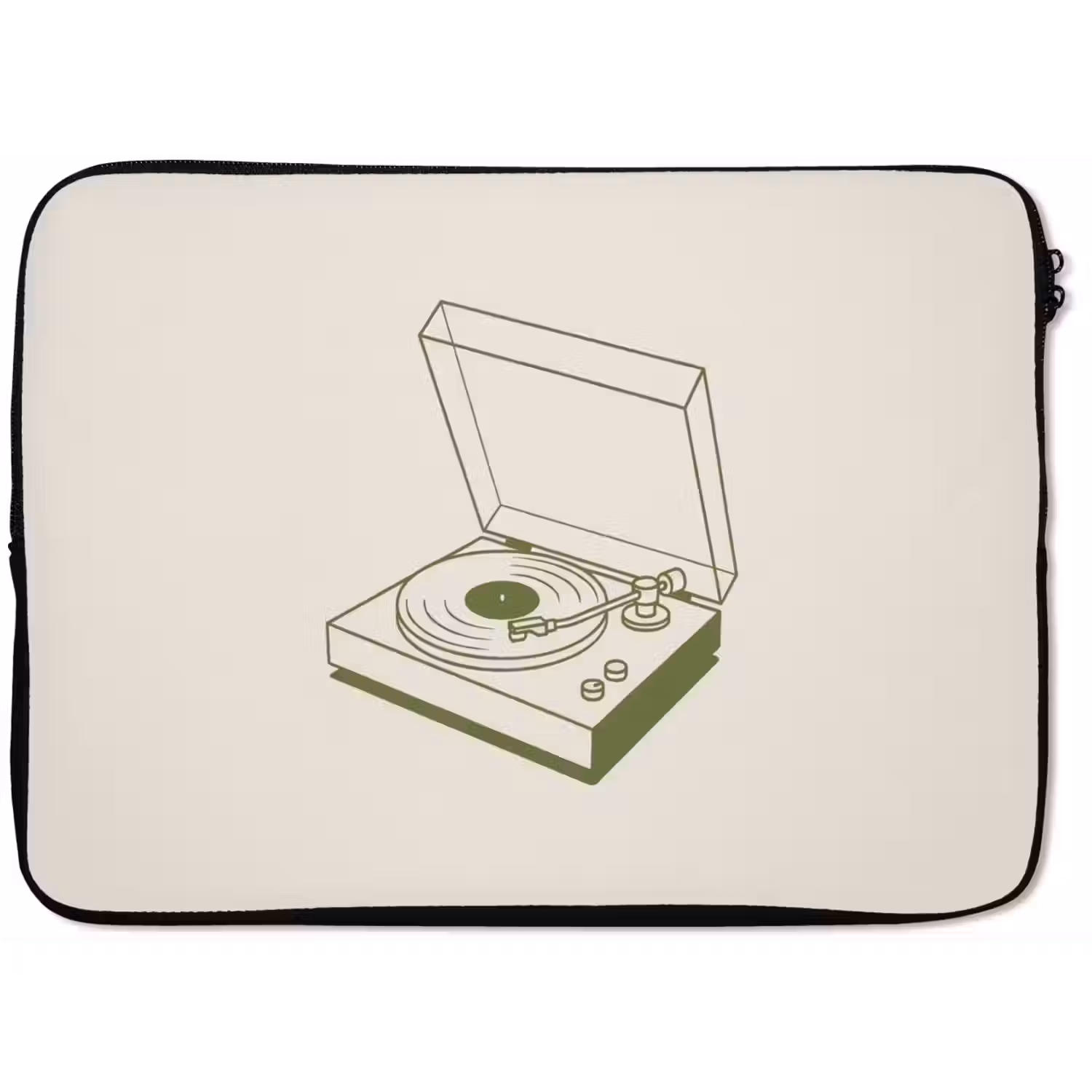 Platenspeler - Vinyl - Muziek - Minimalistisch - Groen laptophoes neopreen klein -zkaufland3dotto