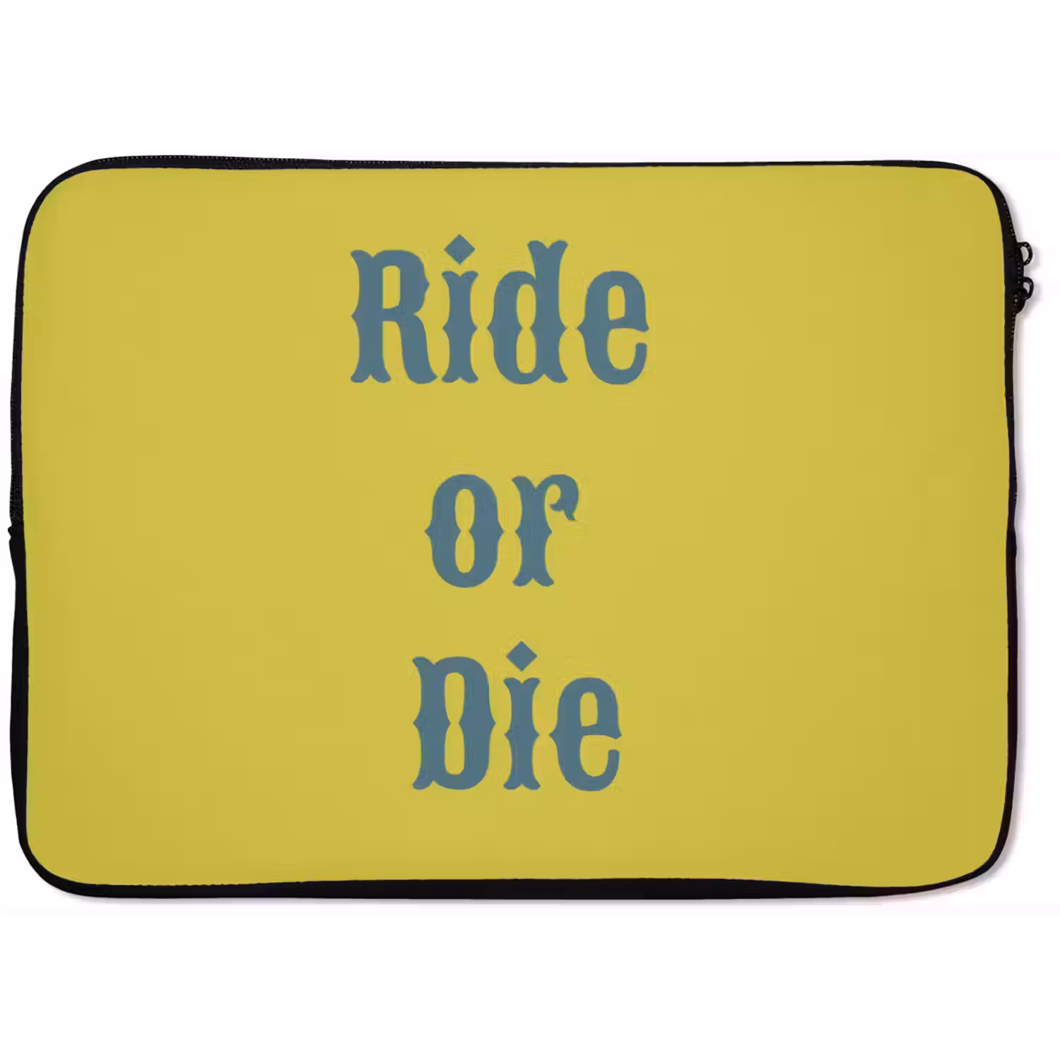 Ride or die - Geel - Blauw laptophoes neopreen klein -zkaufland3dotto