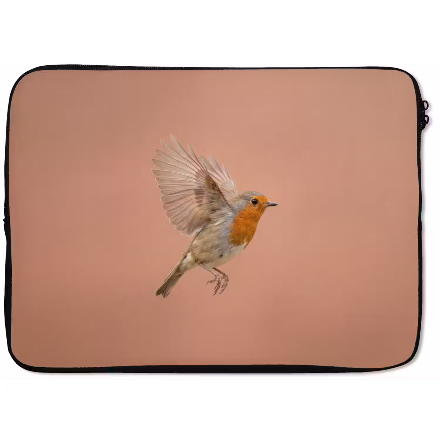 Roodborst - Natuur - Roze laptophoes neopreen klein -zkaufland3dotto