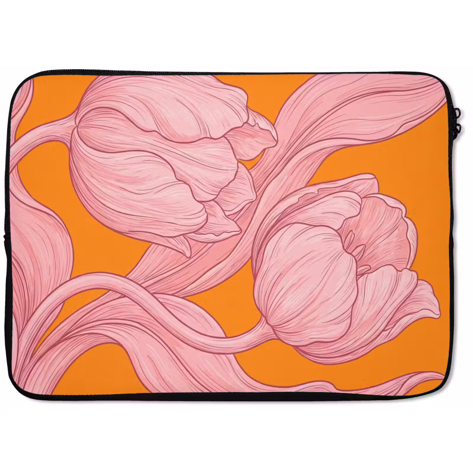 Laptophoes Roze bloemen - Modern - Roze bloemen - Modern laptophoes neopreen klein
