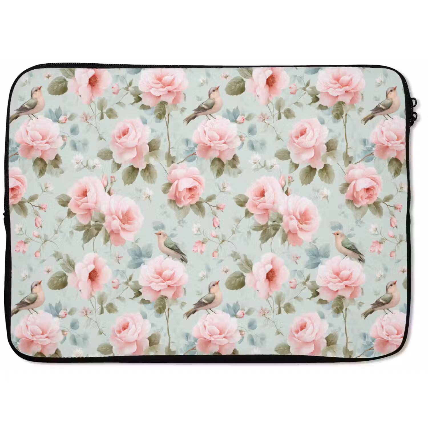 Rozen - Vogels - Pastel - Kleurrijk laptophoes neopreen klein 279 -zkaufland3dotto