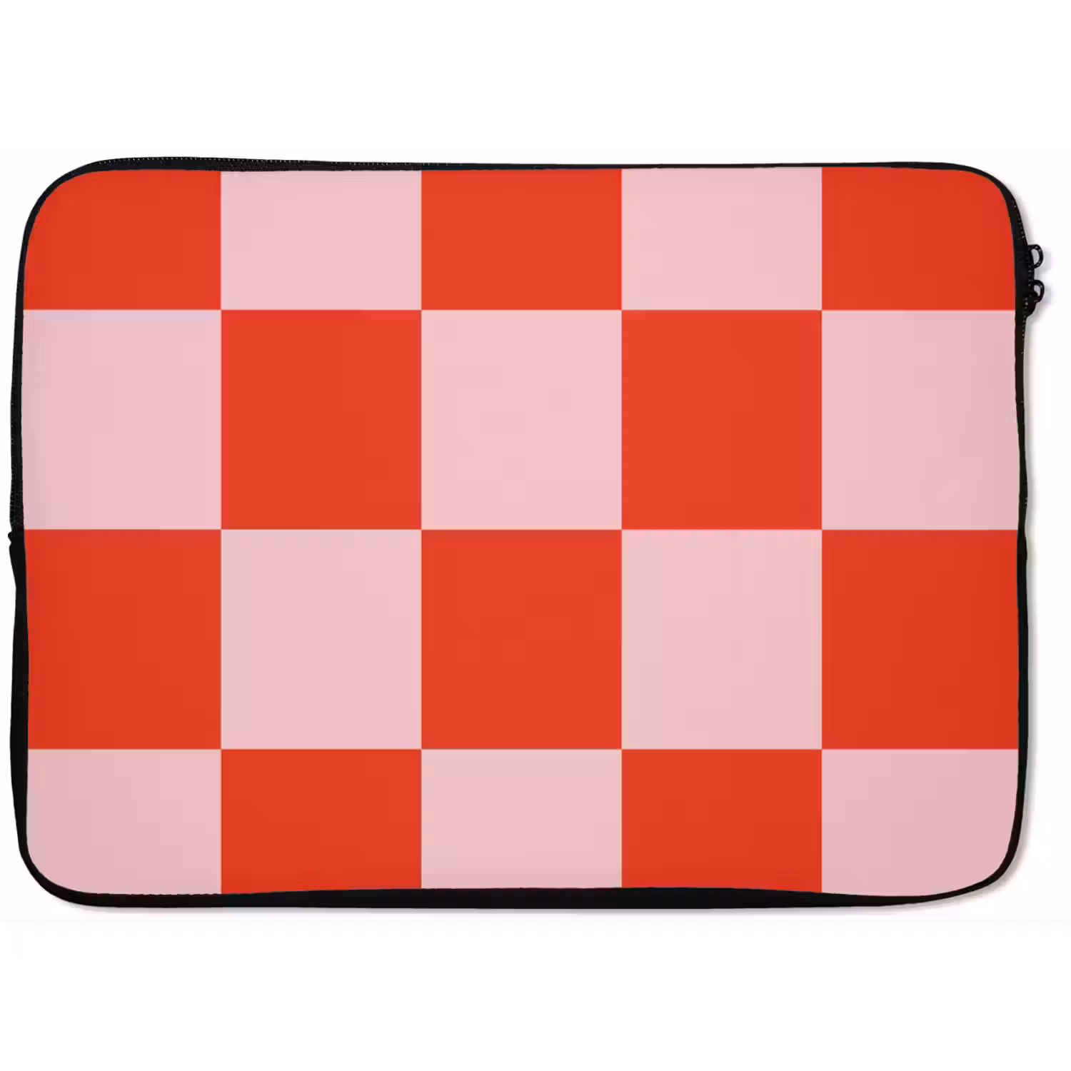 Schaakbord patroon - Rood - Roze - Blokjes laptophoes neopreen klein -zkaufland3dotto