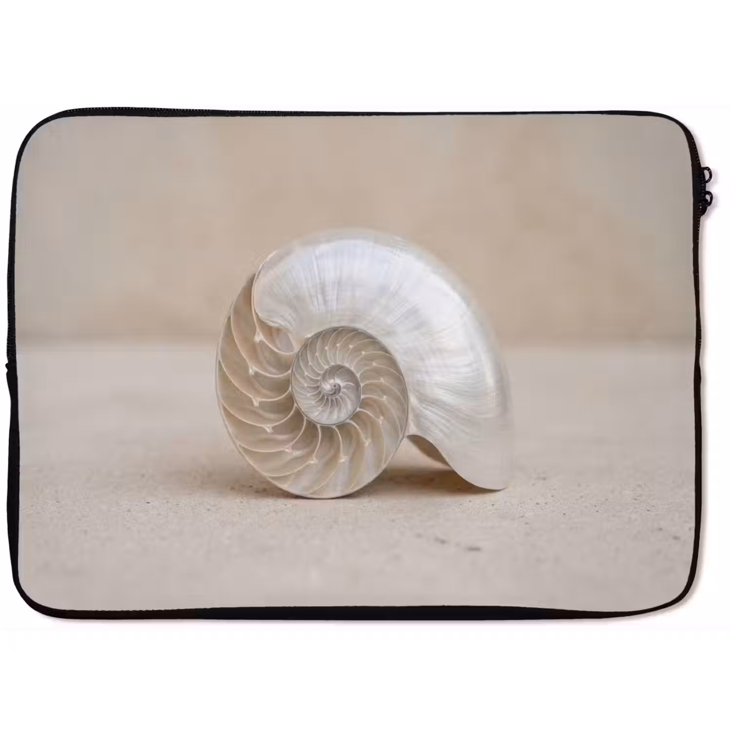 Schelp - Spiraal - Beige laptophoes neopreen klein -zkaufland3dotto