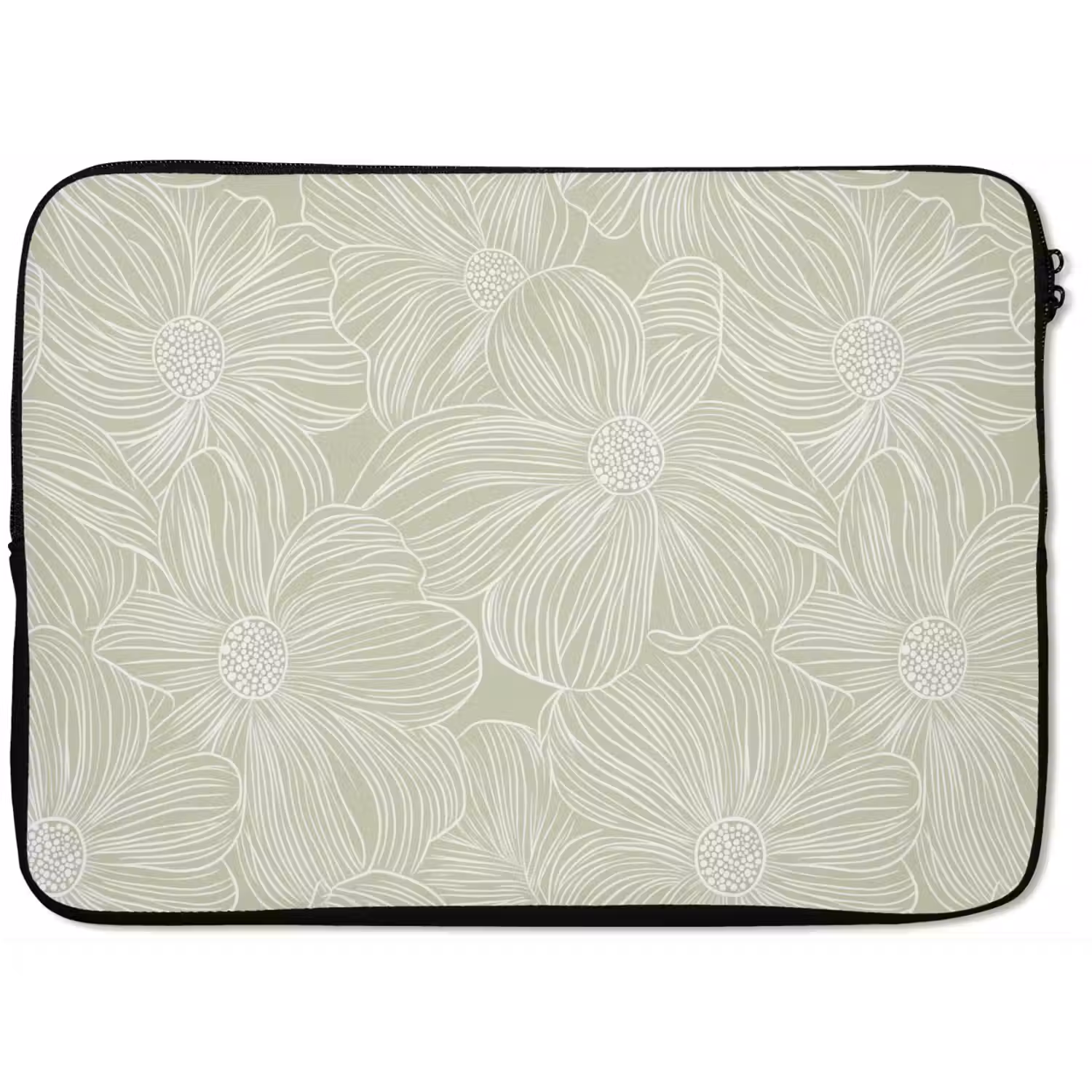 Sereen - Bloemen - Groen laptophoes neopreen klein 279 -zkaufland3dotto