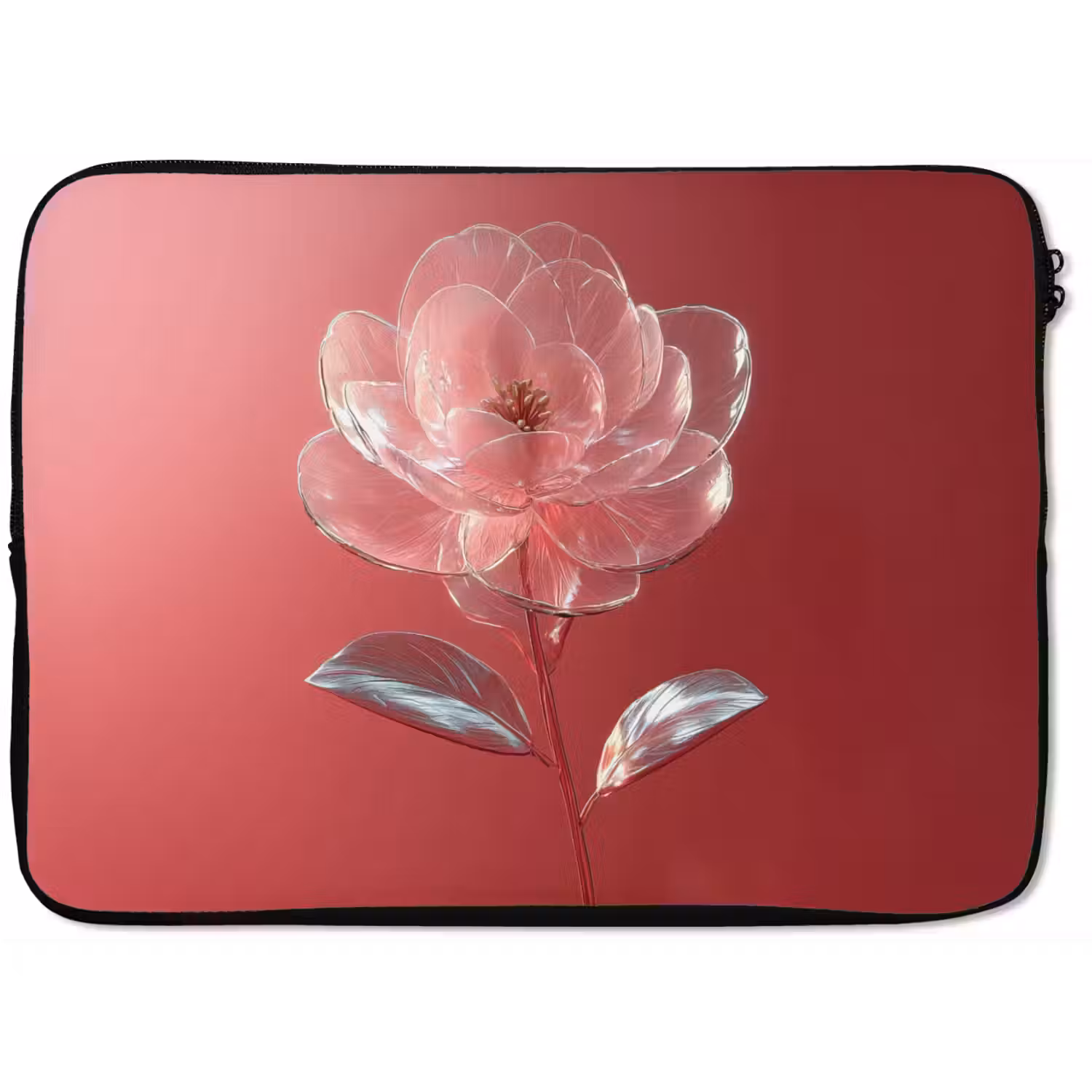 Sierlijk - Bloem - Roze - Glazen laptophoes neopreen klein -zkaufland3dotto