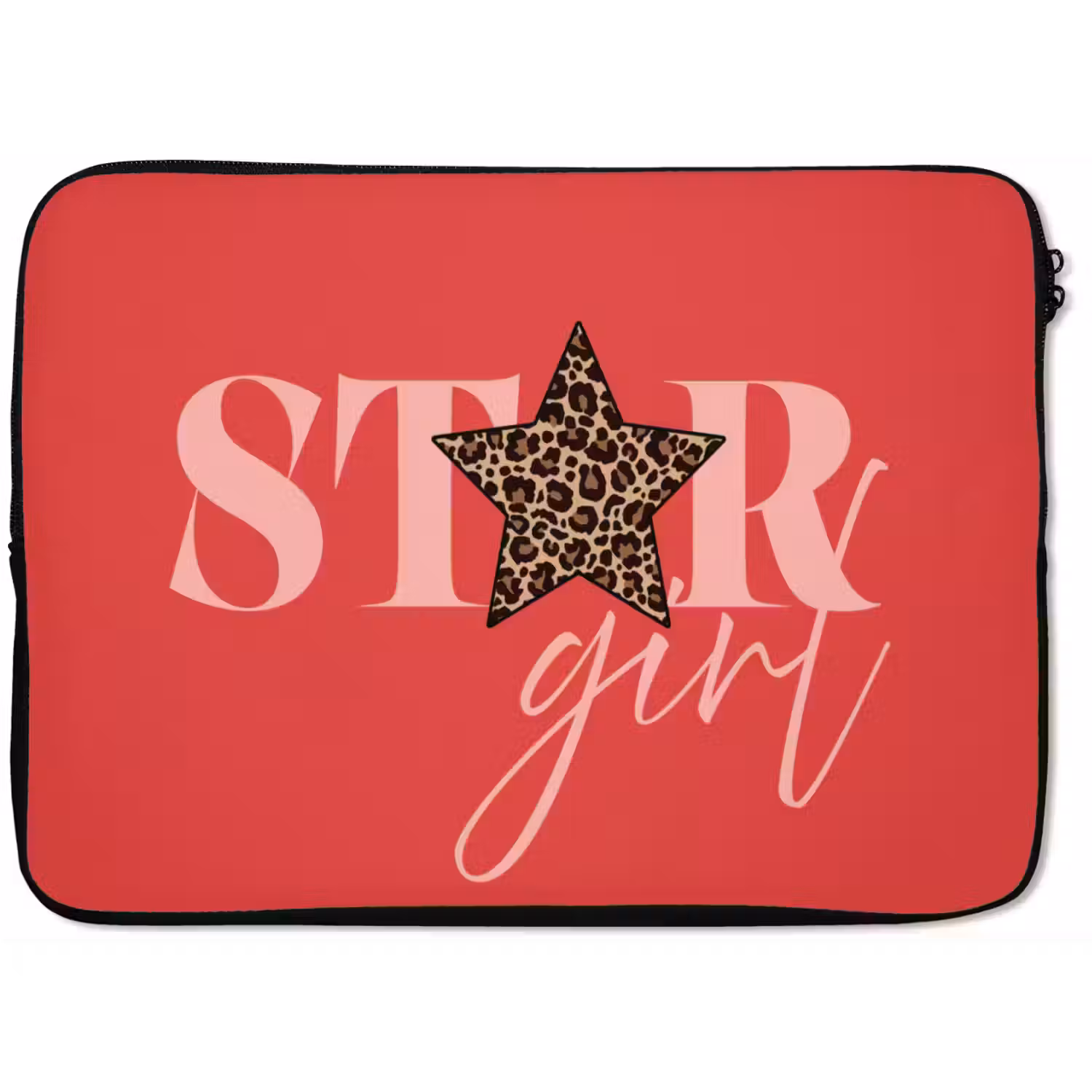 Star girl - Rood - Panter - Ster laptophoes neopreen klein -zkaufland3dotto