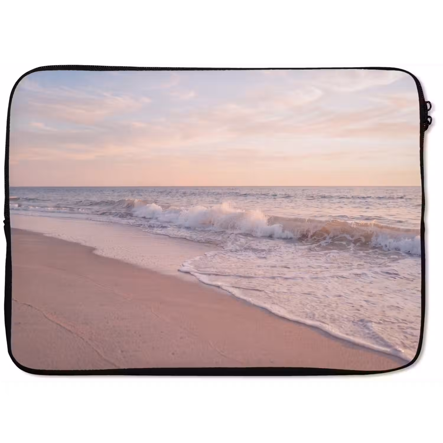 Strand - Zee - Golven - Natuur - Zonsondergang laptophoes neopreen klein -zkaufland3dotto