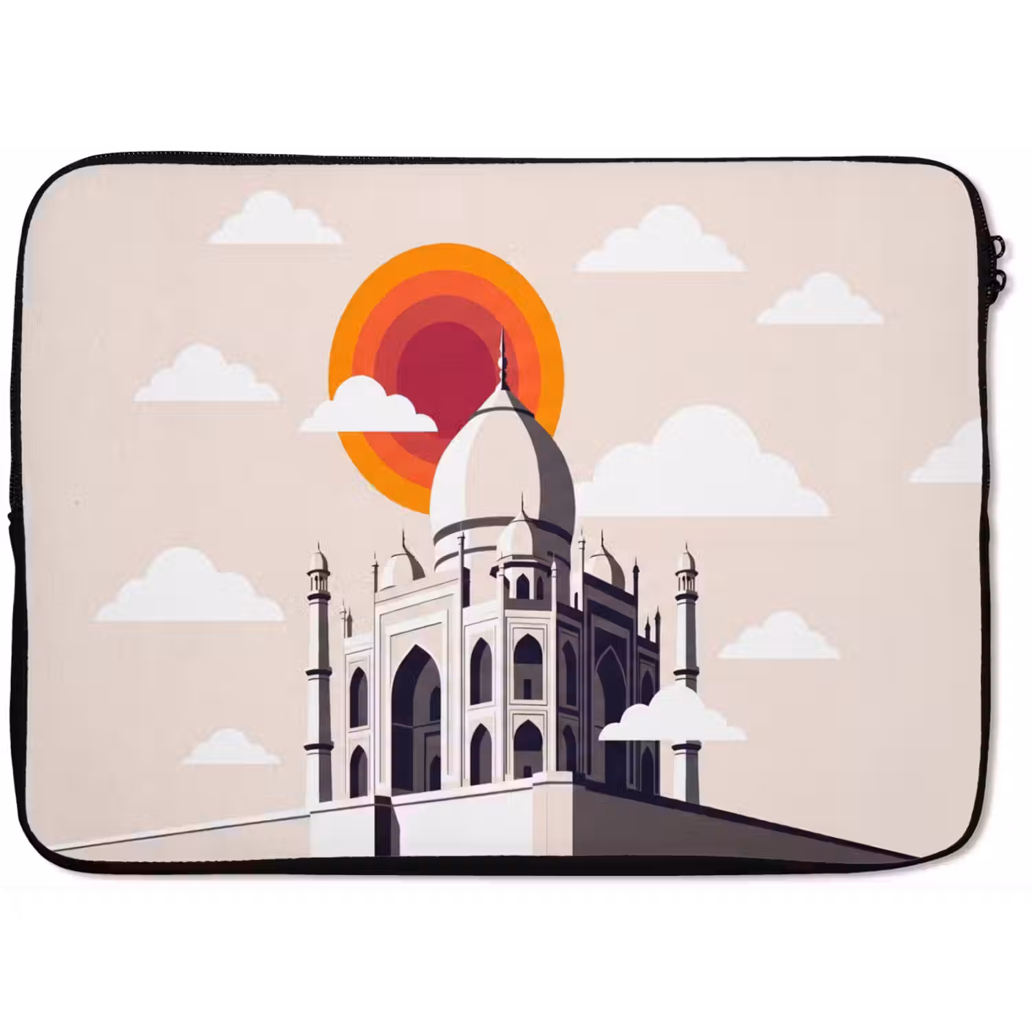 Taj Mahal - Zon - Koepel - Architectuur - India - Grafisch laptophoes neopreen klein -zkaufland3dotto