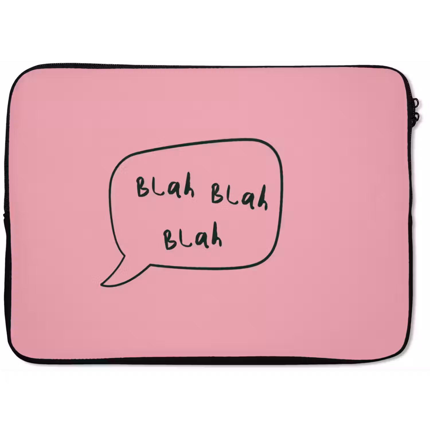 Tekstwolkje - BLAH BLAH BLAH - Roze laptophoes neopreen klein -zkaufland3dotto
