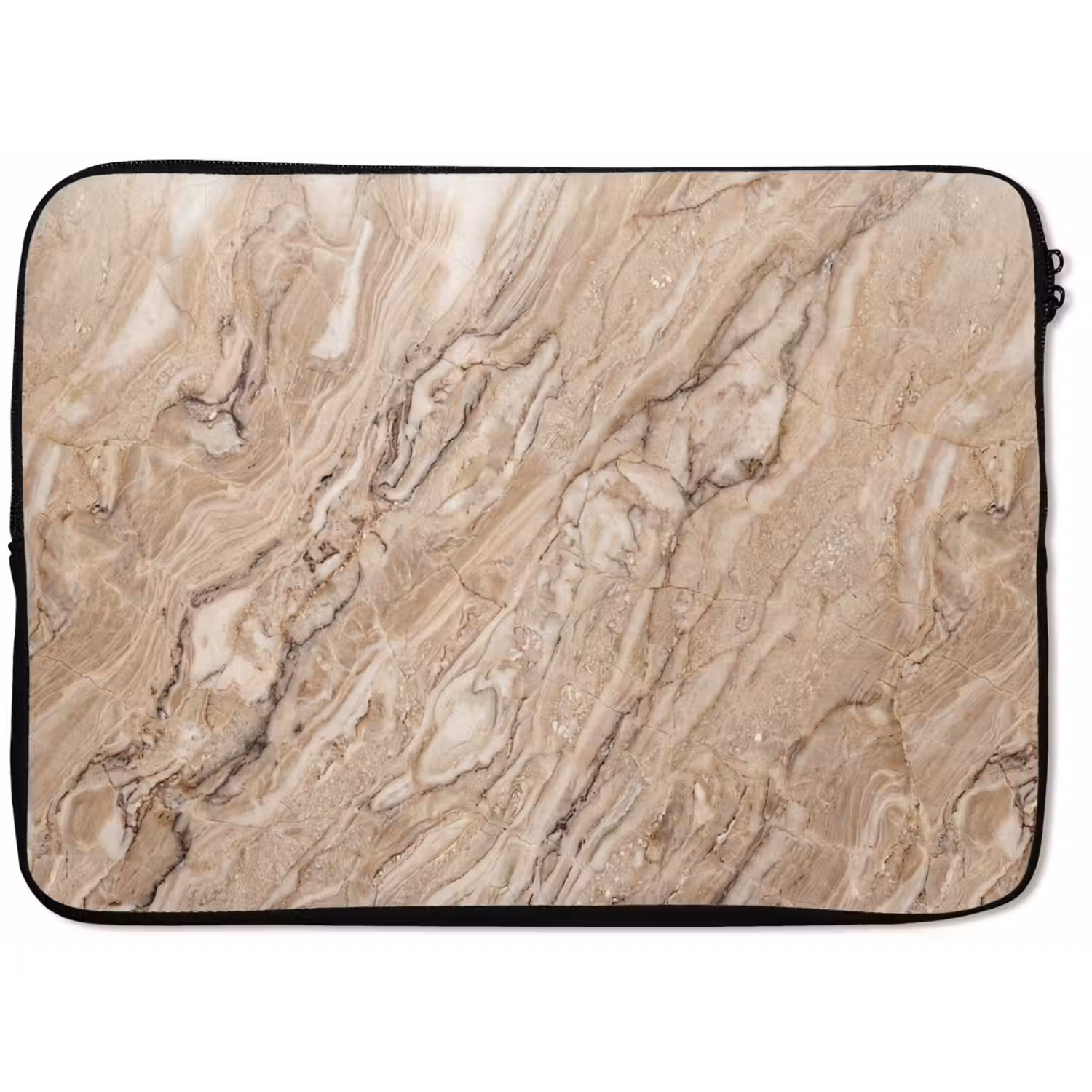 Textuur - Aders - Abstract - Modern - Beige laptophoes neopreen klein -zkaufland3dotto