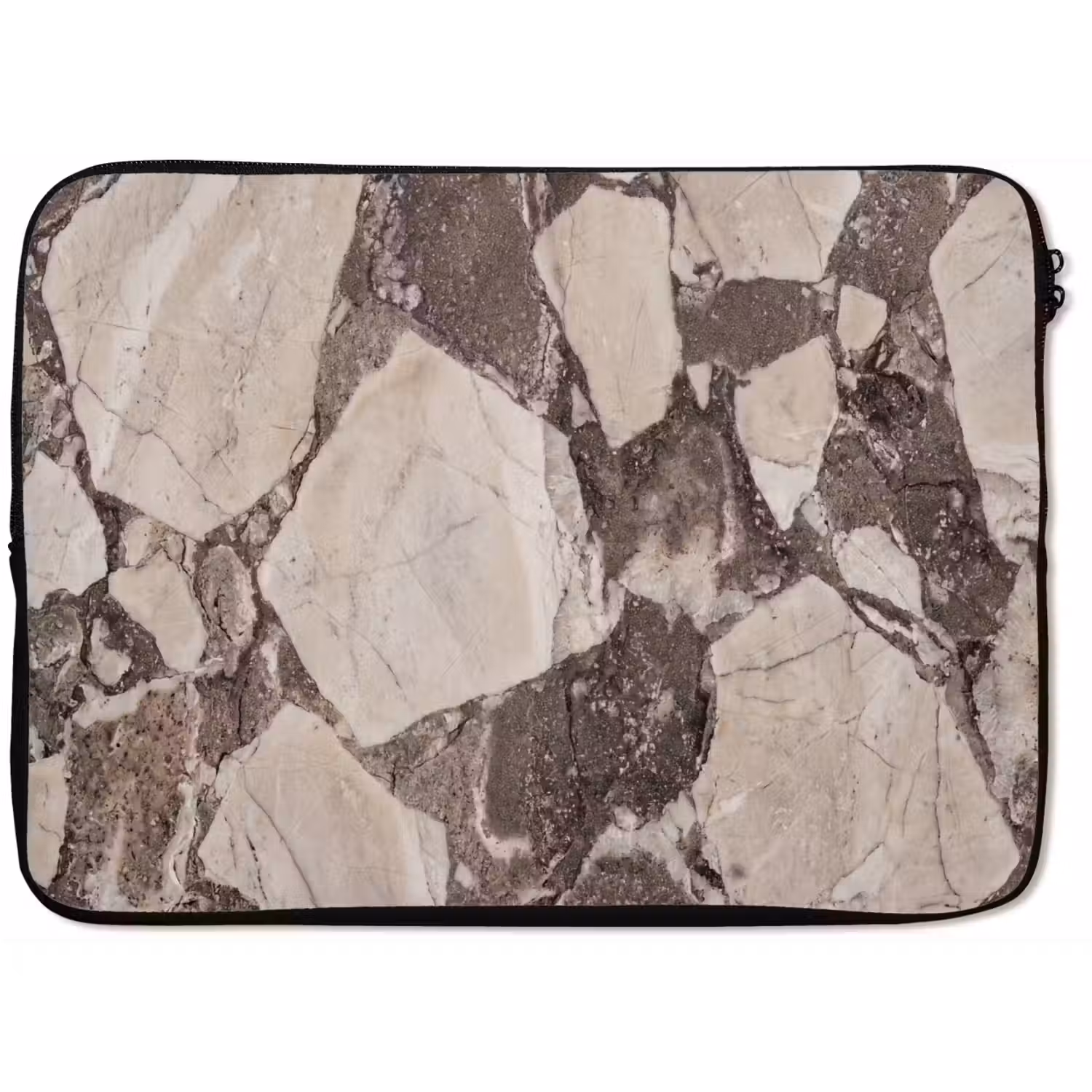 Textuur - Marmer - Abstract - Beige - Bruin laptophoes neopreen klein -zkaufland3dotto