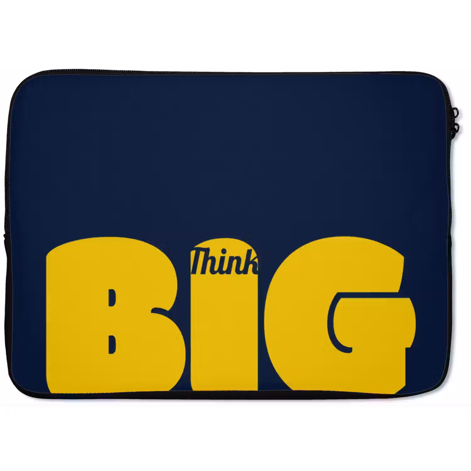 Think big - Blauw - Geel laptophoes neopreen klein -zkaufland3dotto
