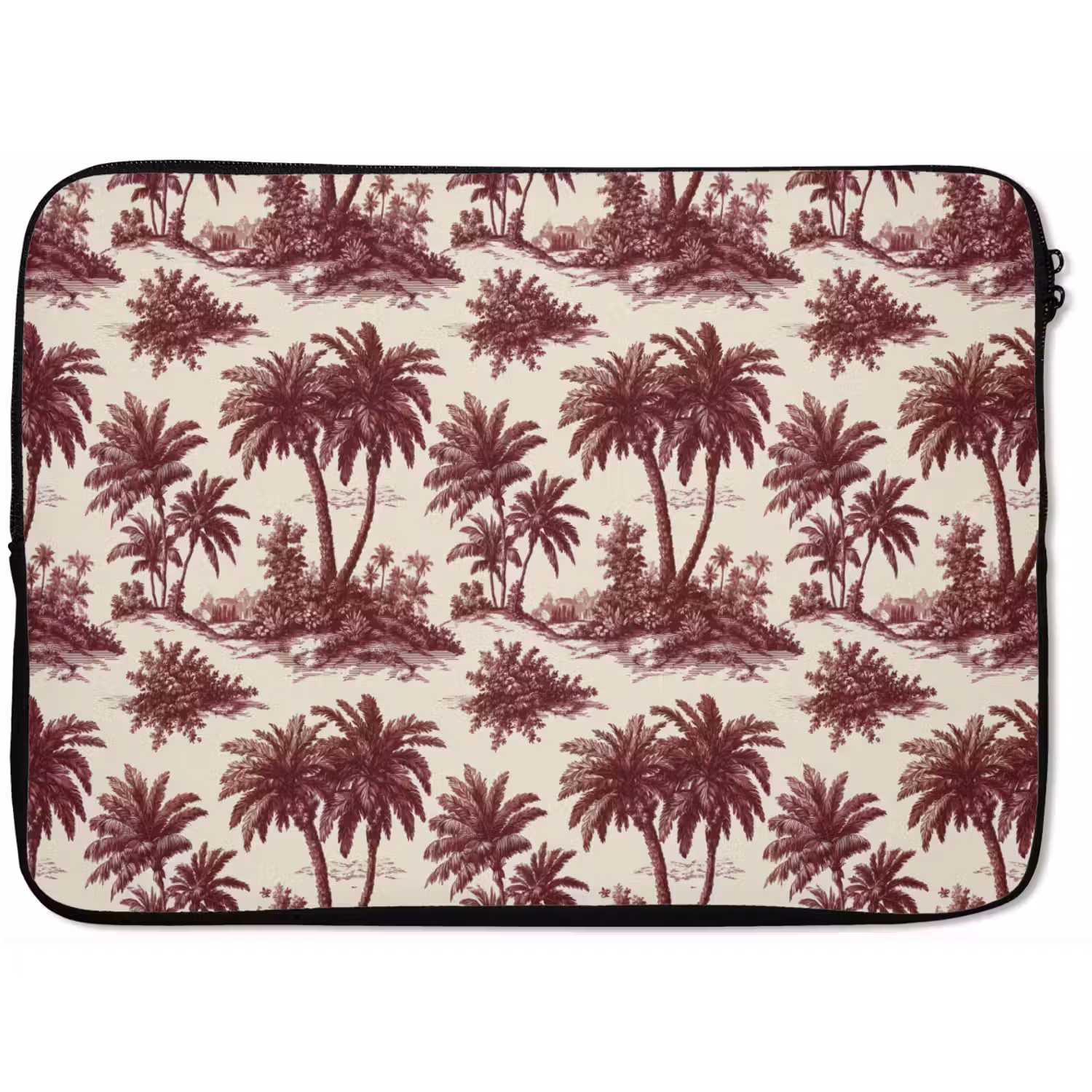 Tropisch - Geometrisch - Bordeauxrood laptophoes neopreen klein 279 -zkaufland3dotto