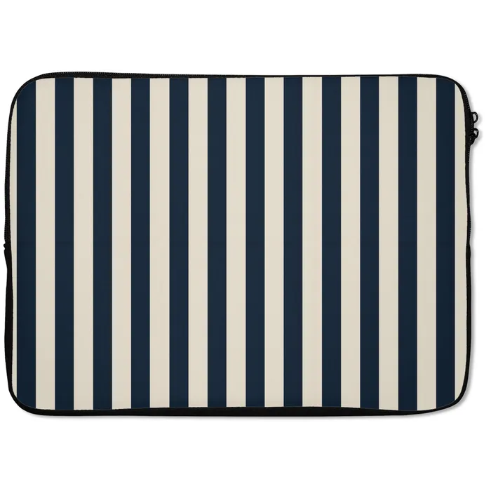 Verticale strepen - Blauw - Crème laptophoes neopreen klein 279 -zkaufland3dotto
