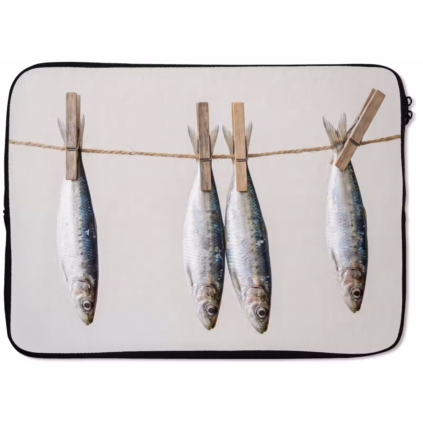 Laptophoes Vis - Hangend - Eten - Vis - Hangend - Eten laptophoes neopreen klein
