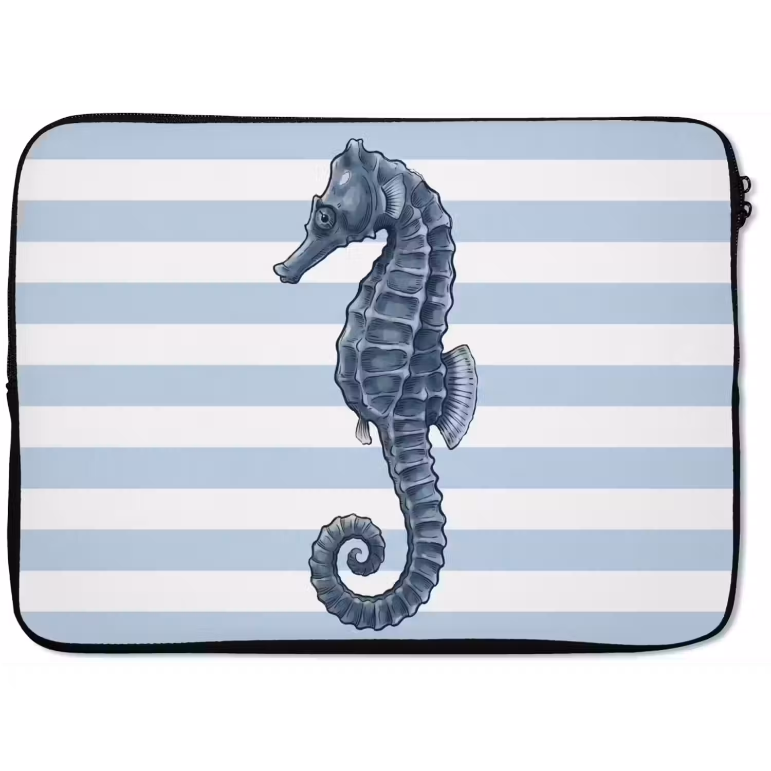 Vis - Oceaan - Illustratie - Blauw - Strepen laptophoes neopreen klein -zkaufland3dotto