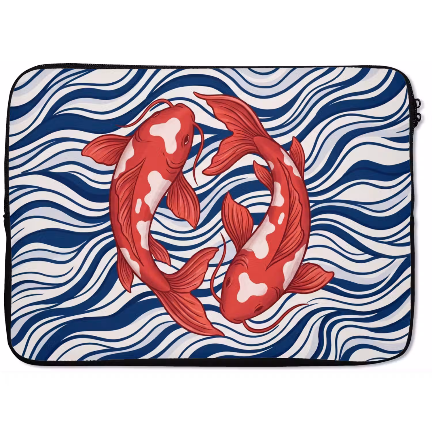 Vis - Water - Natuur - Illustratie - Rood laptophoes neopreen klein -zkaufland3dotto