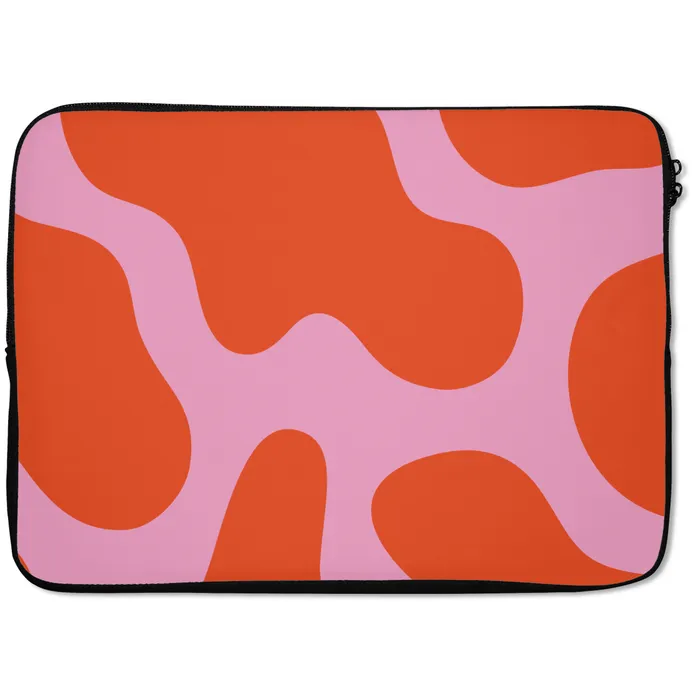 Vlekken - Rood - Roze - Patroon - Minimalistisch laptophoes neopreen klein -zkaufland3dotto