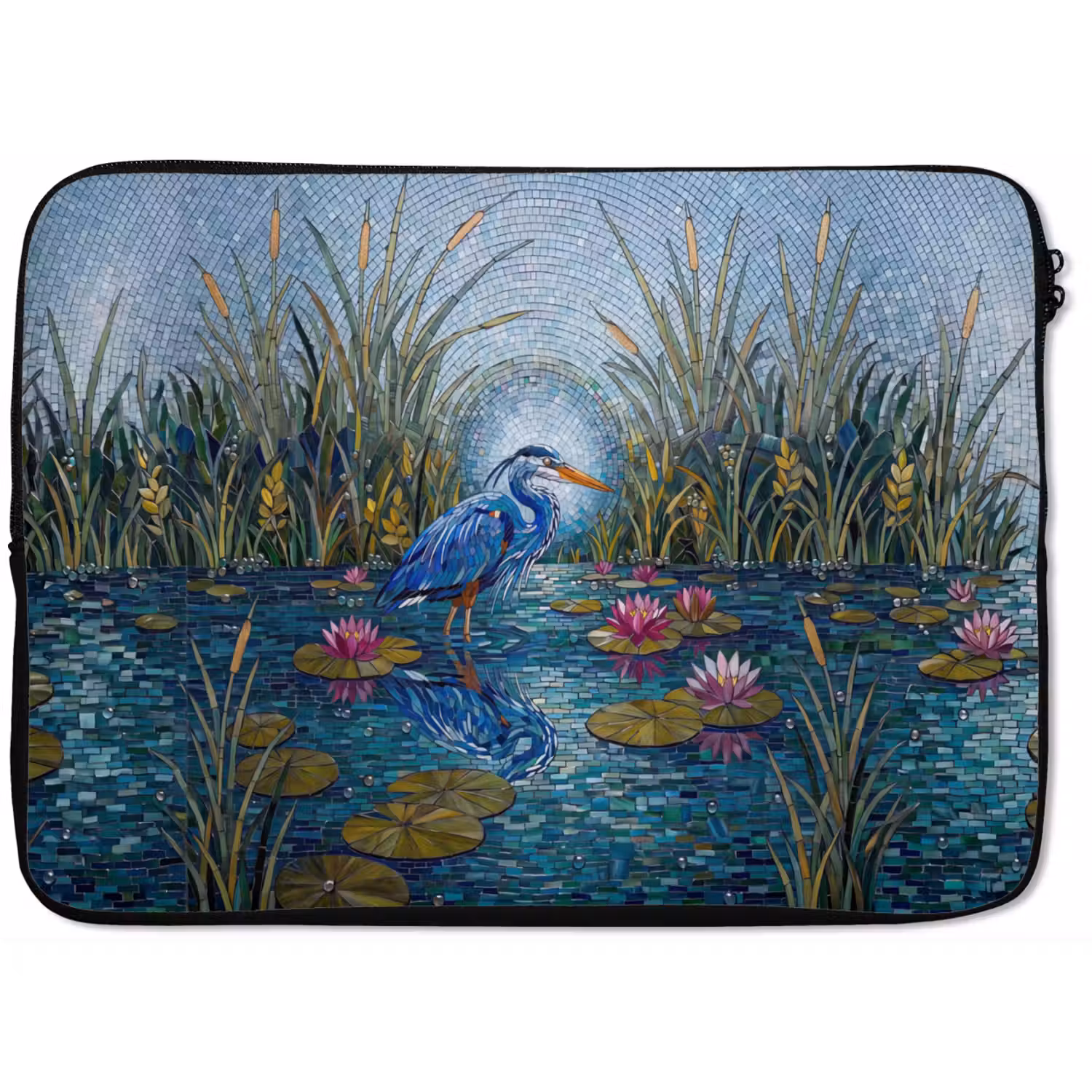 Vogel - Water - Natuur - Abstract - Blauw laptophoes neopreen klein -zkaufland3dotto